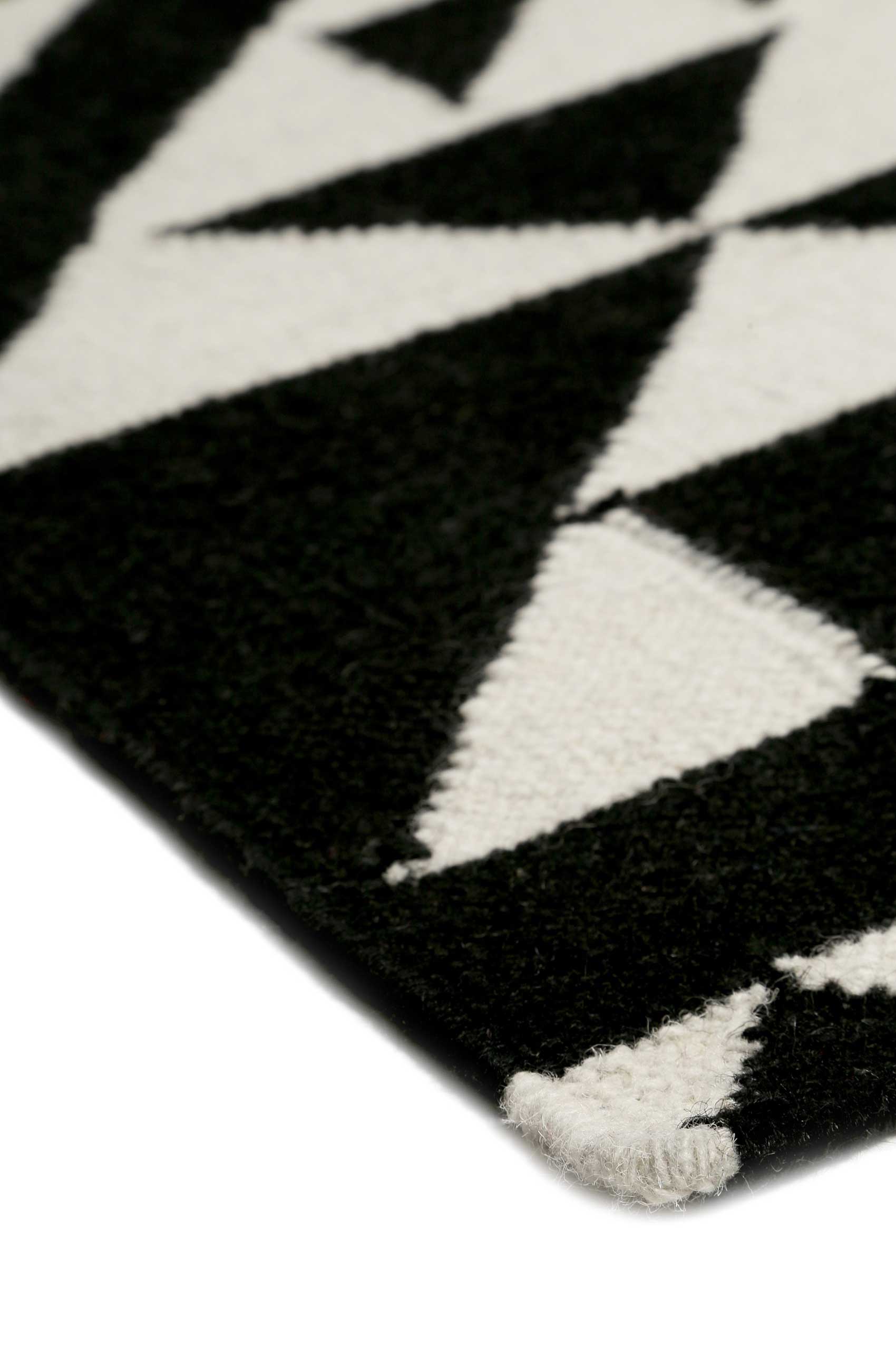 Kelim Teppich Schwarz Creme Weiß aus Wolle » Black Mellow « Accessorize - Ansicht 4