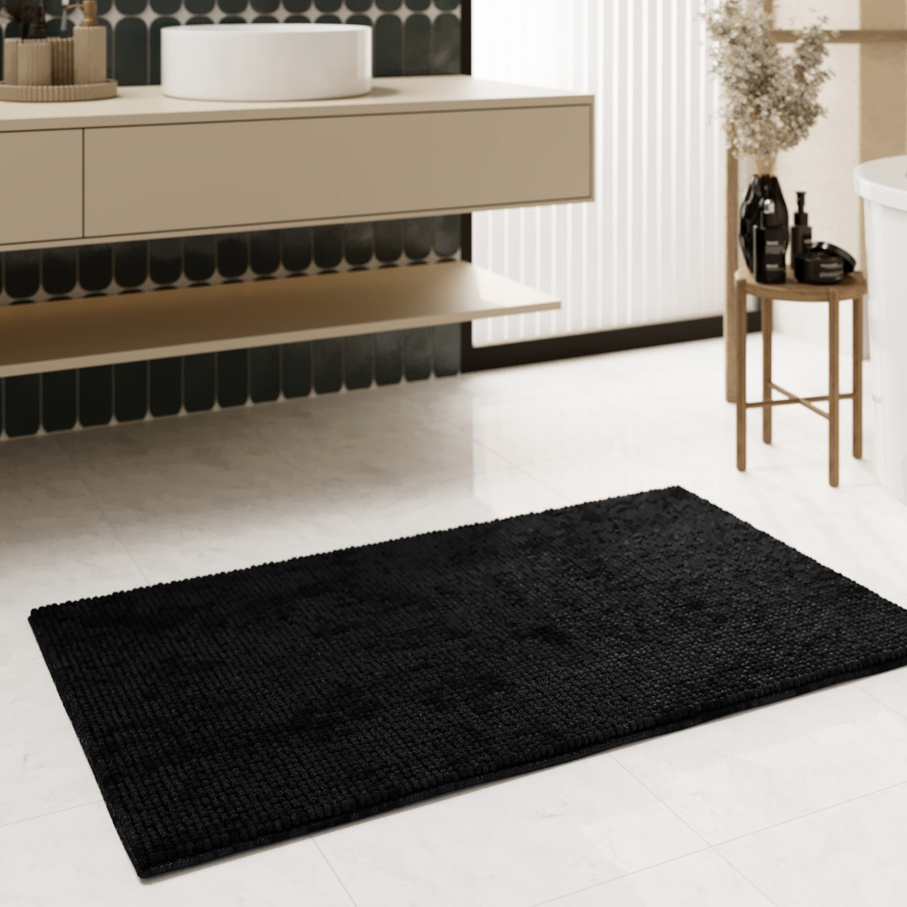 Badteppich Schwarz
