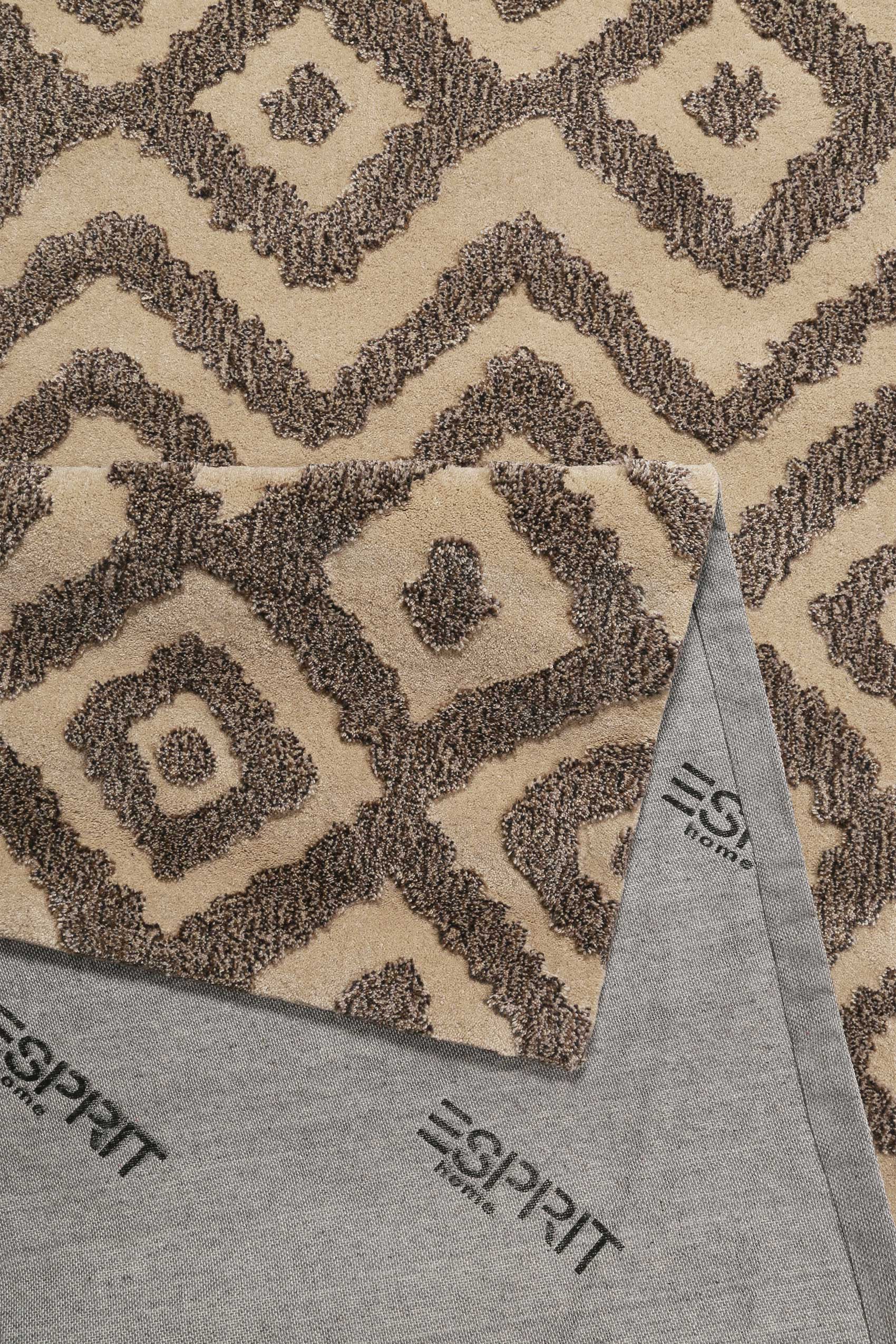 Esprit Teppich Taupe Braun aus Wolle 
