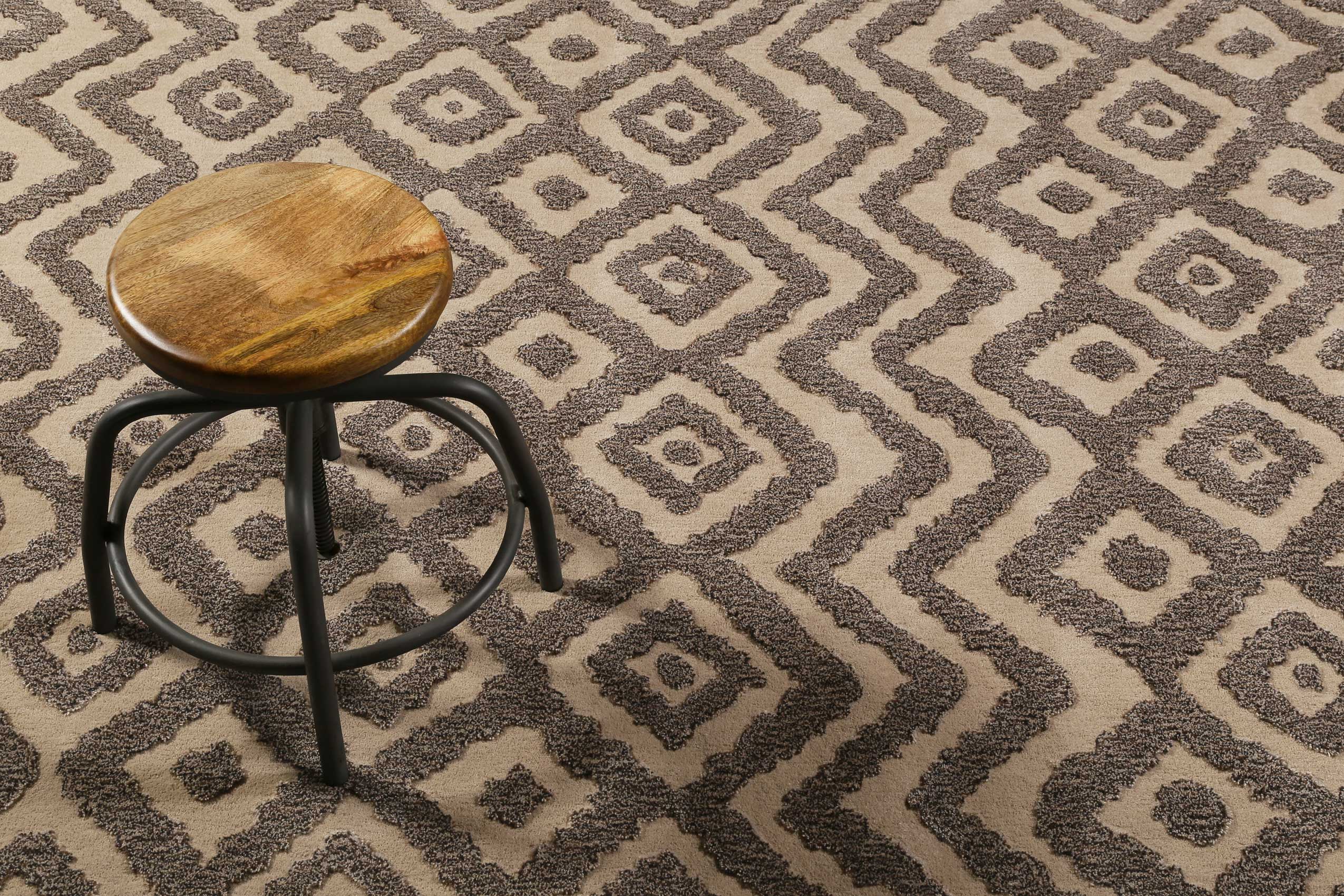 Esprit Teppich Taupe Braun aus Wolle 