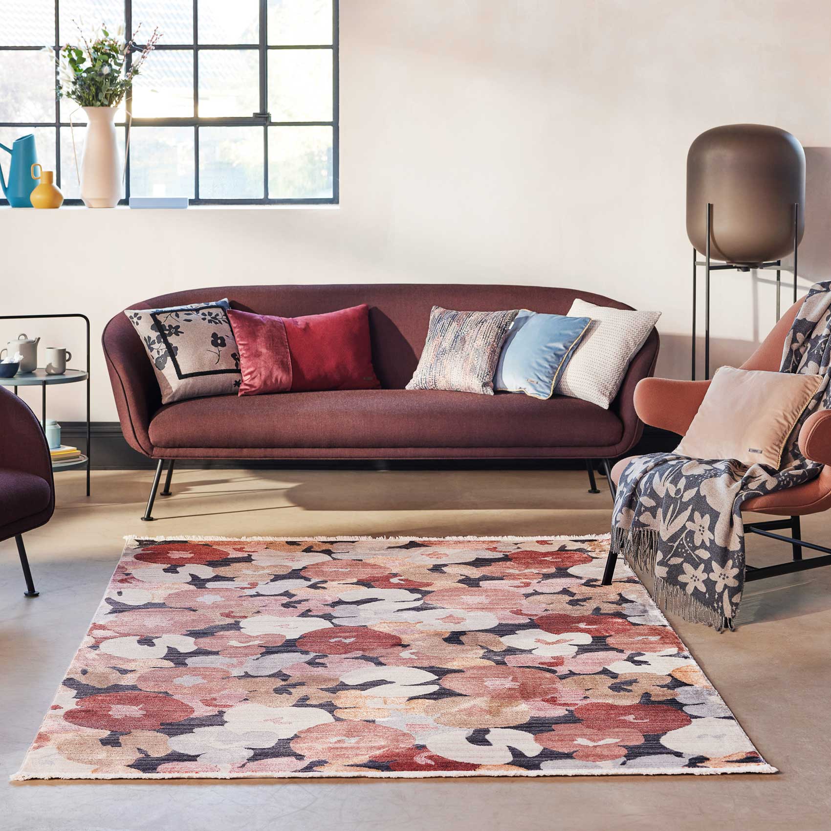 Esprit Teppich Rot Terracotta Sand Beige Grau 
