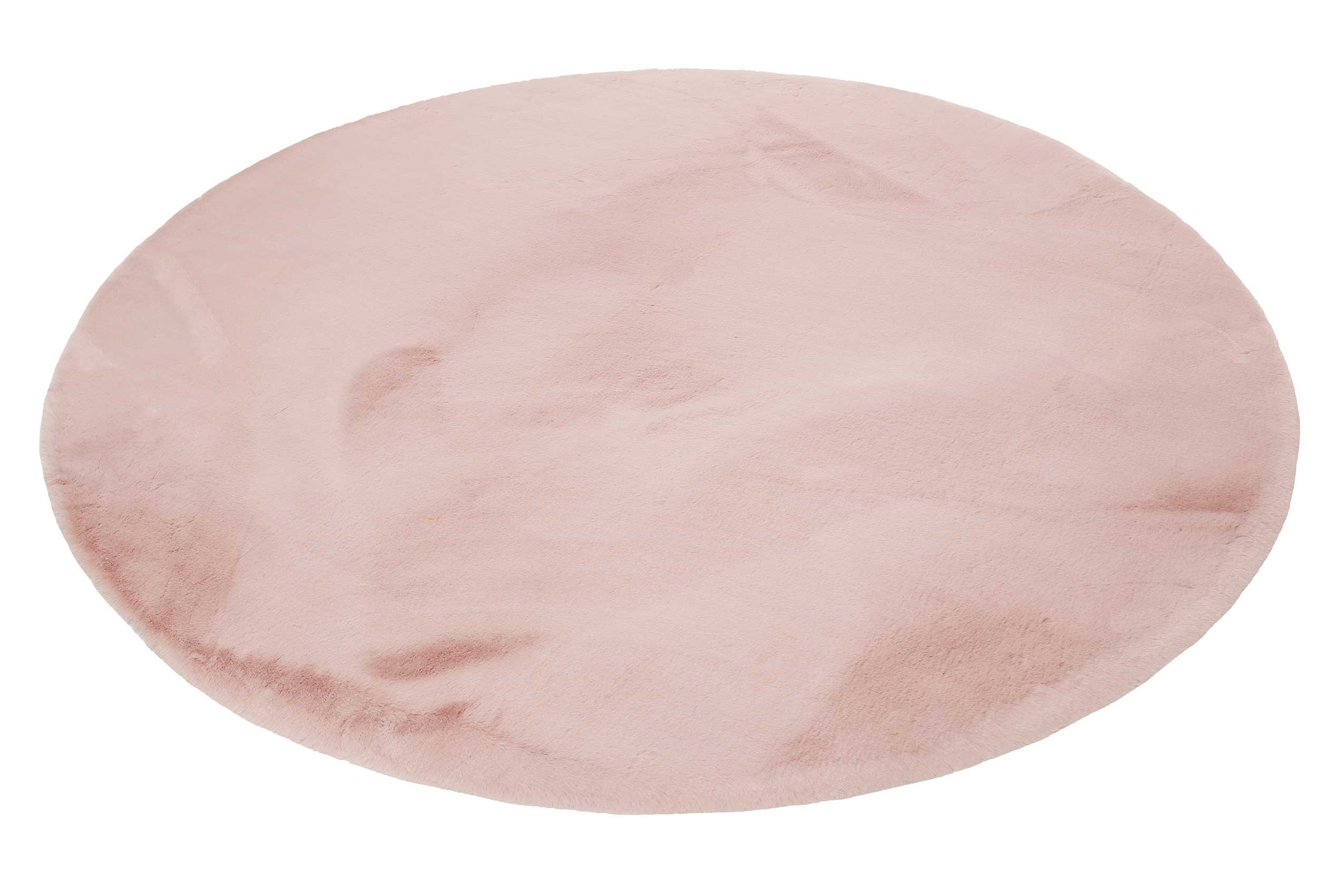 Esprit Kunstfell Teppich Rund Rosa und sehr flauschig Hochflor 