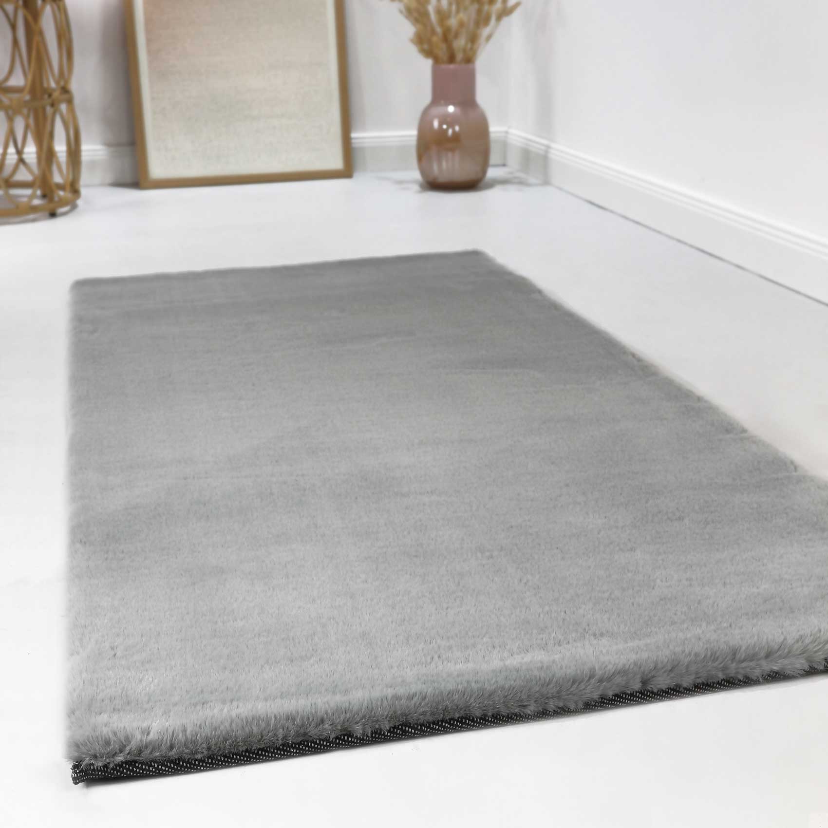 Esprit Kunstfell Teppich Grau und sehr flauschig Hochflor 