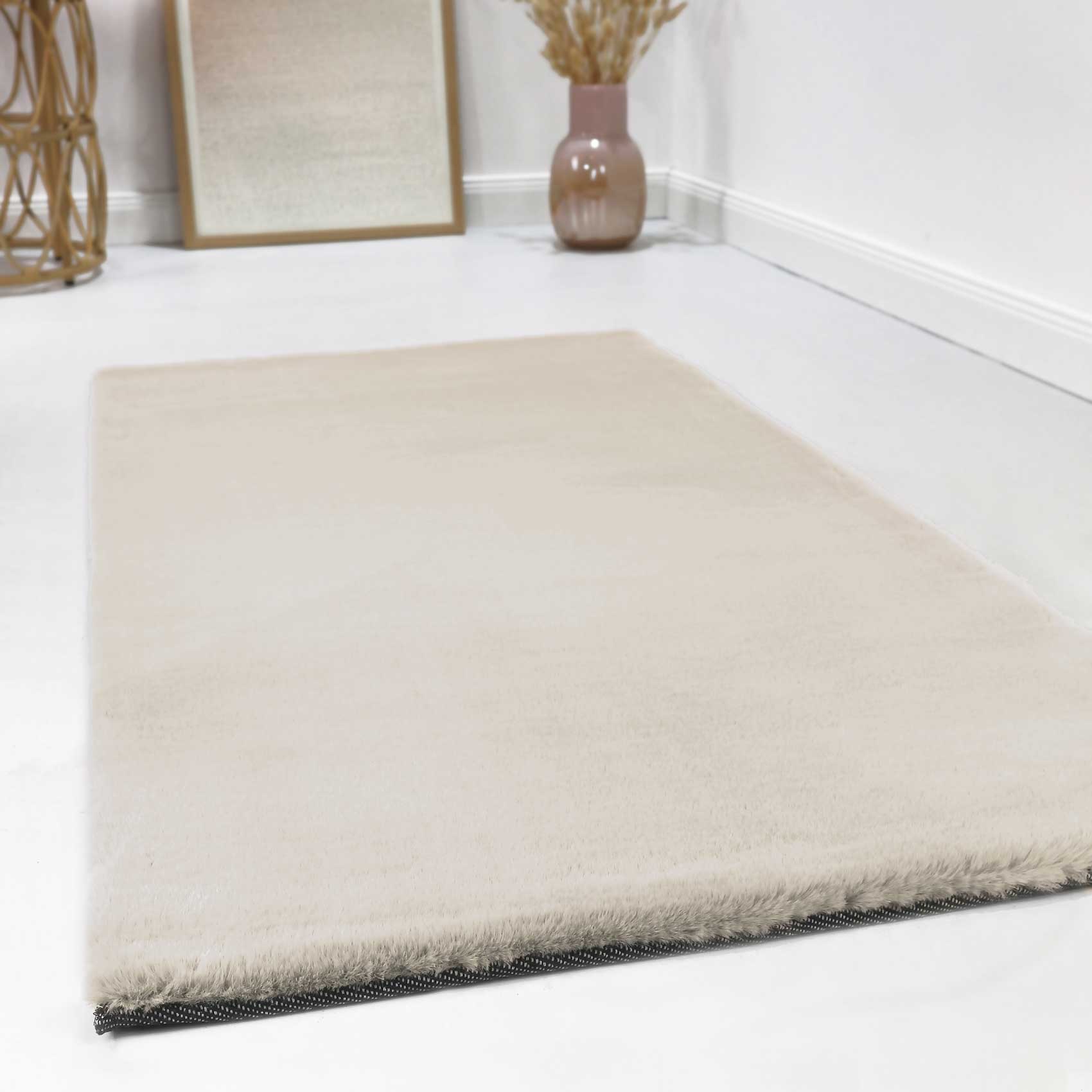 Esprit Kunstfell Teppich Creme Beige und sehr flauschig Hochflor 