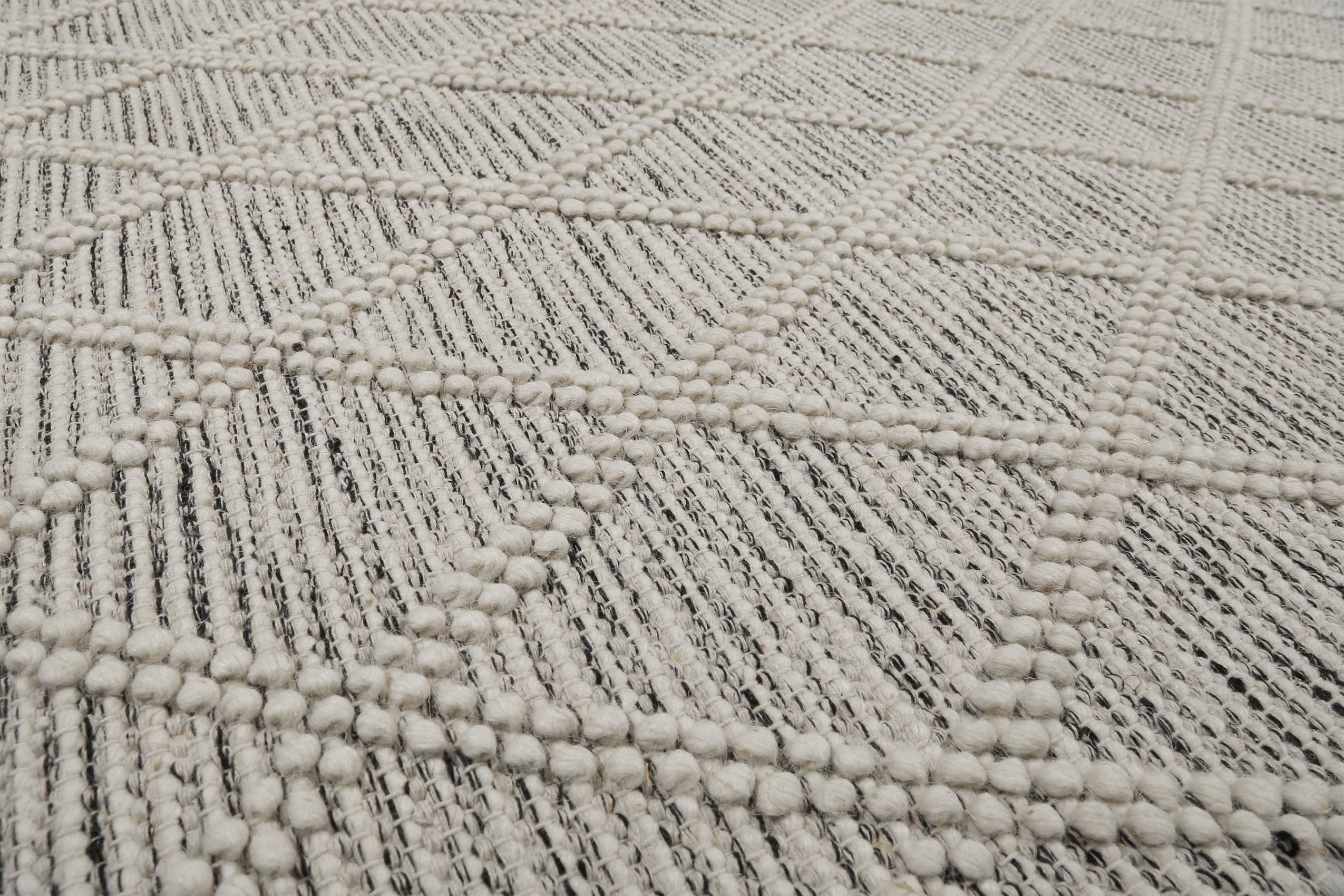 Esprit Teppich handgewebt Weiß Hellgrau aus Wolle » Amy « - Ansicht 5