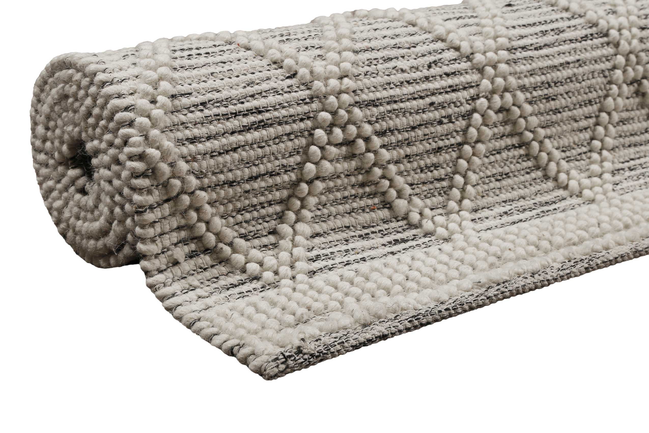 Esprit Teppich handgewebt Weiß Hellgrau aus Wolle » Amy « - Ansicht 7