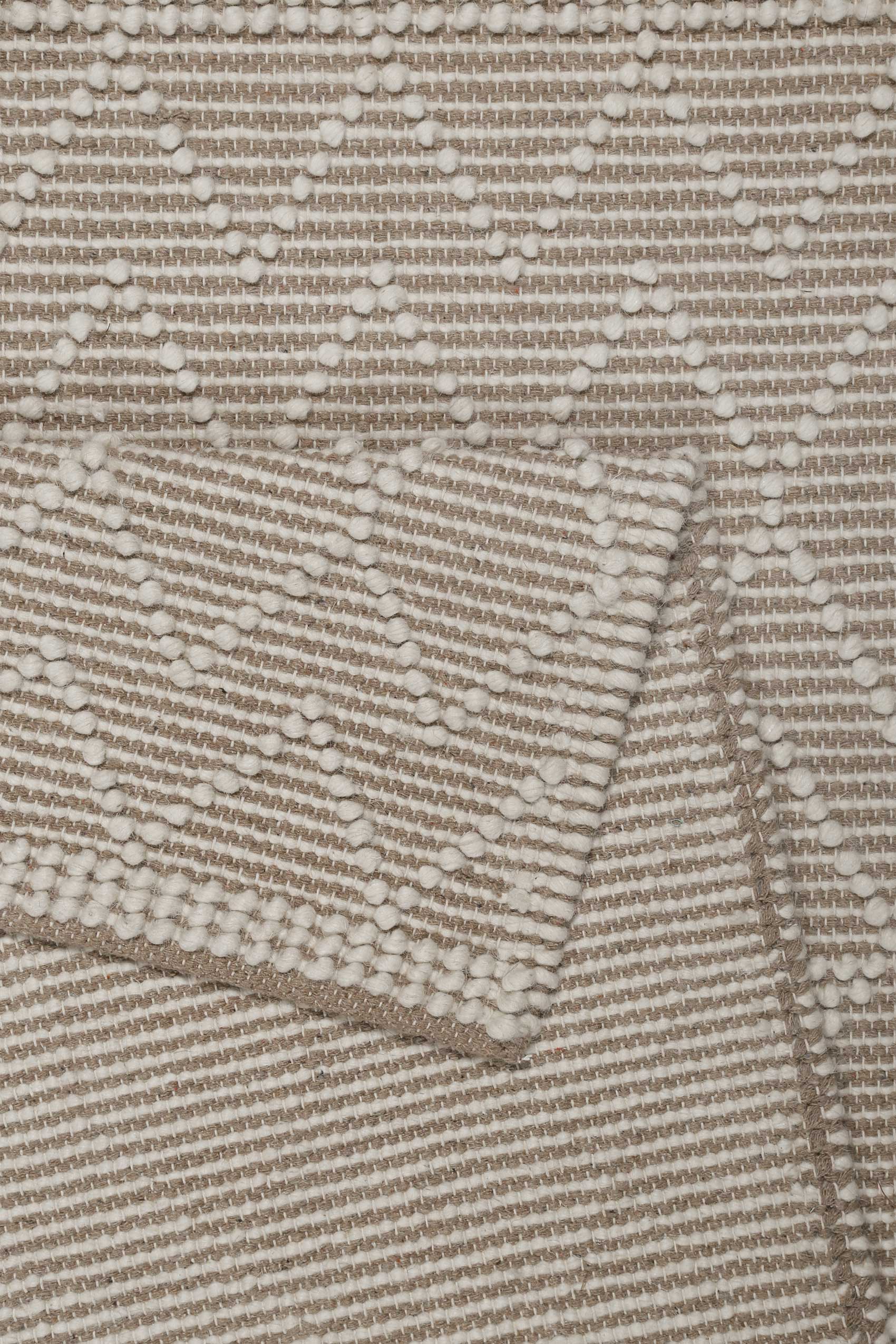Esprit Teppich handgewebt Weiß Beige aus Wolle 