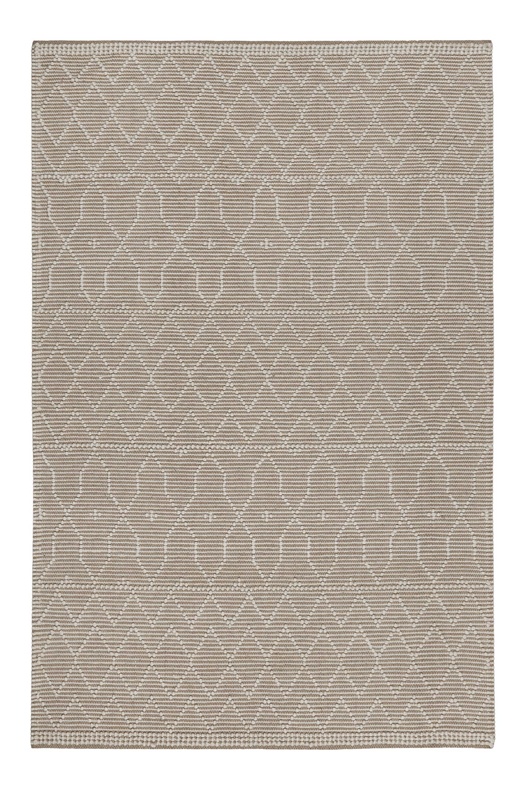 Esprit Teppich handgewebt Weiß Beige aus Wolle 