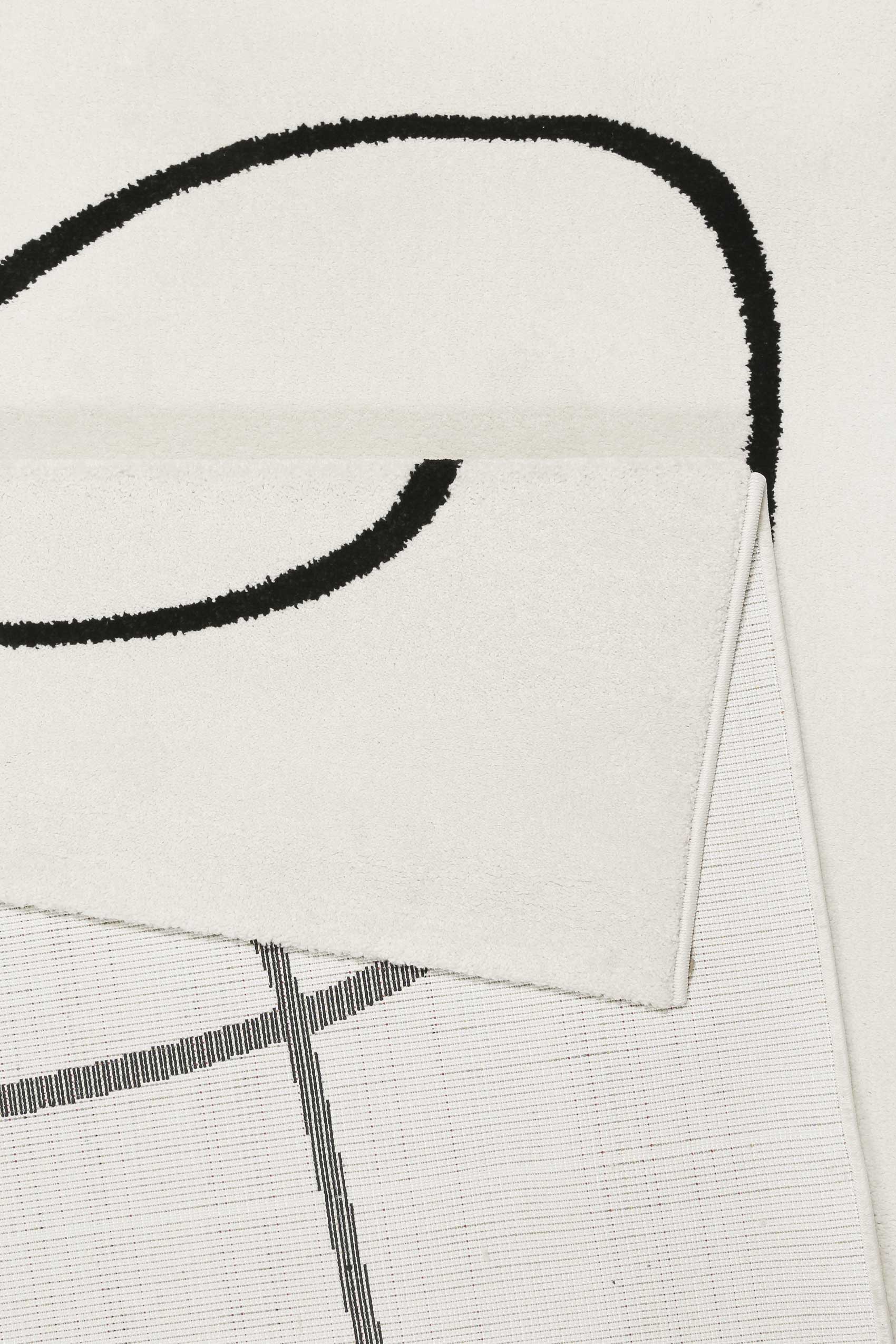 Esprit Teppich Weiß Schwarz Kurzflor 