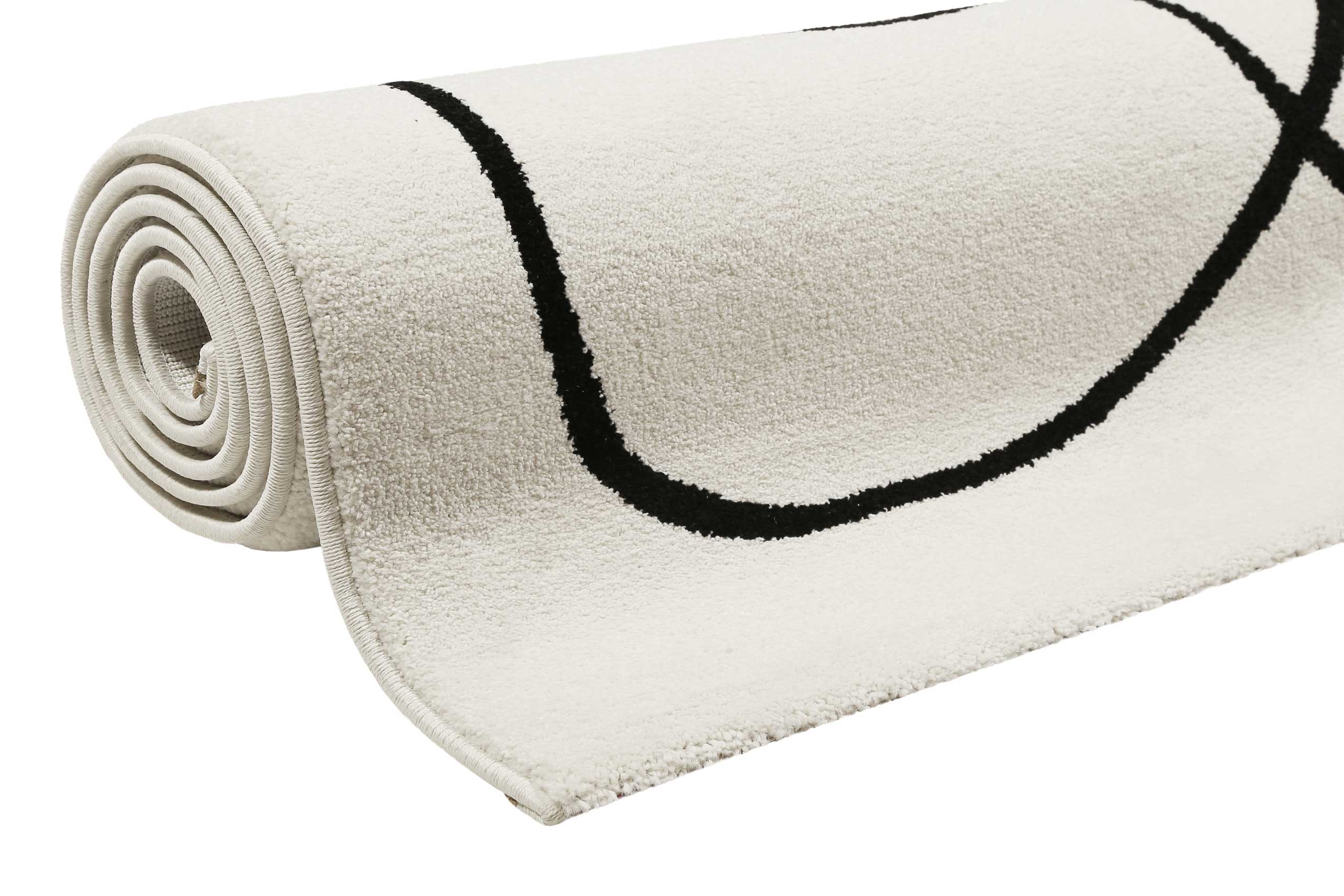 Esprit Teppich Weiß Schwarz Kurzflor 