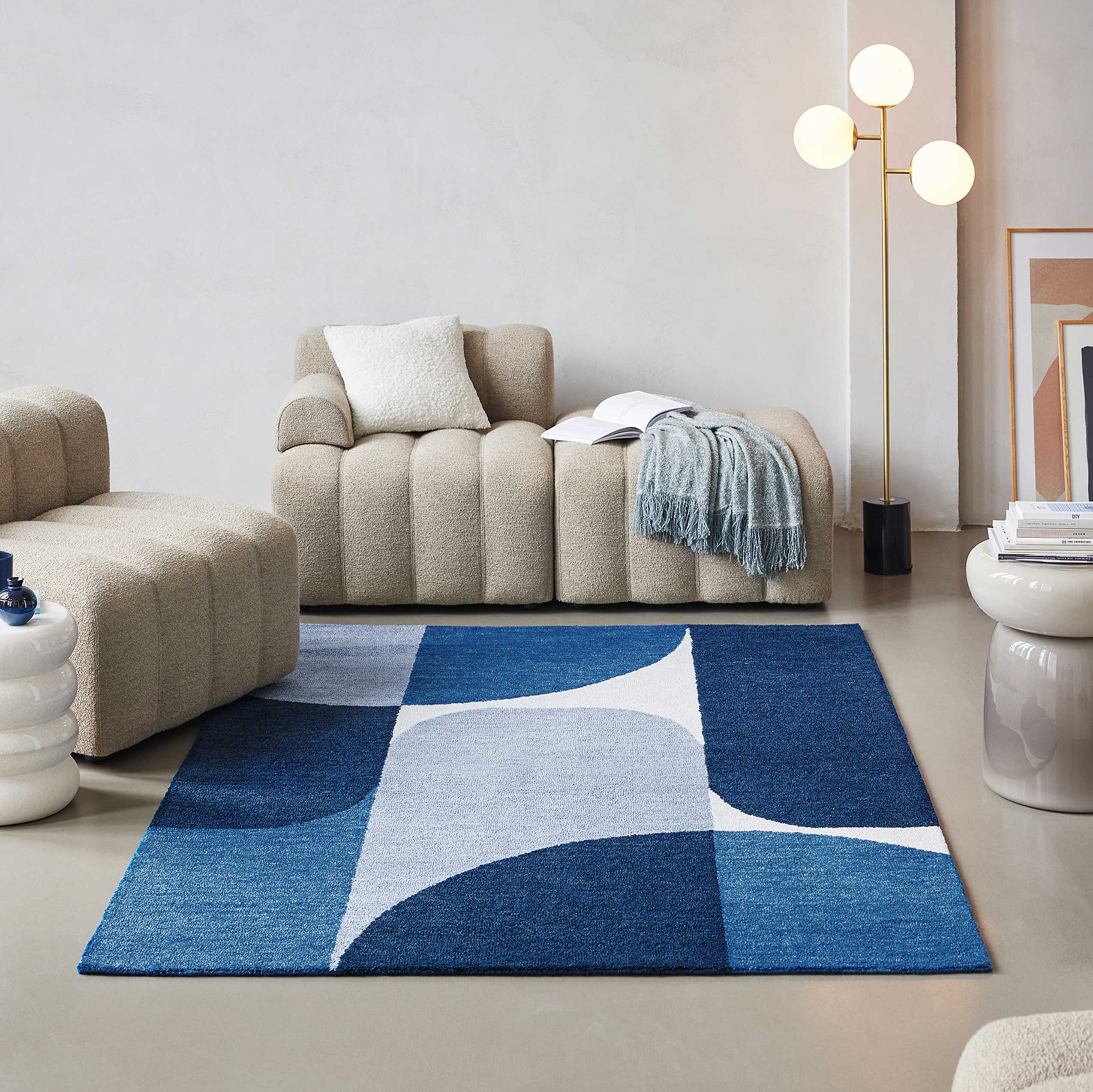 Esprit Kurzflor Teppich Blau 