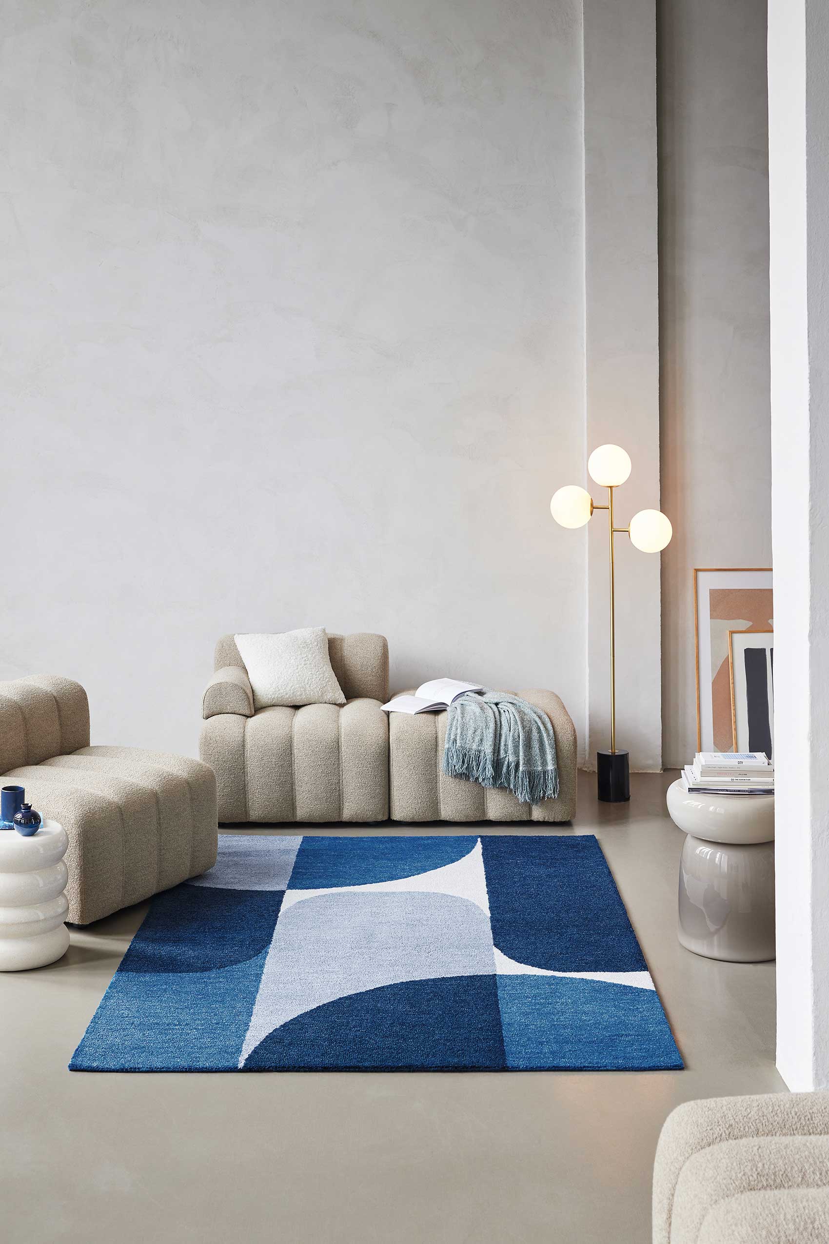 Esprit Kurzflor Teppich Blau 