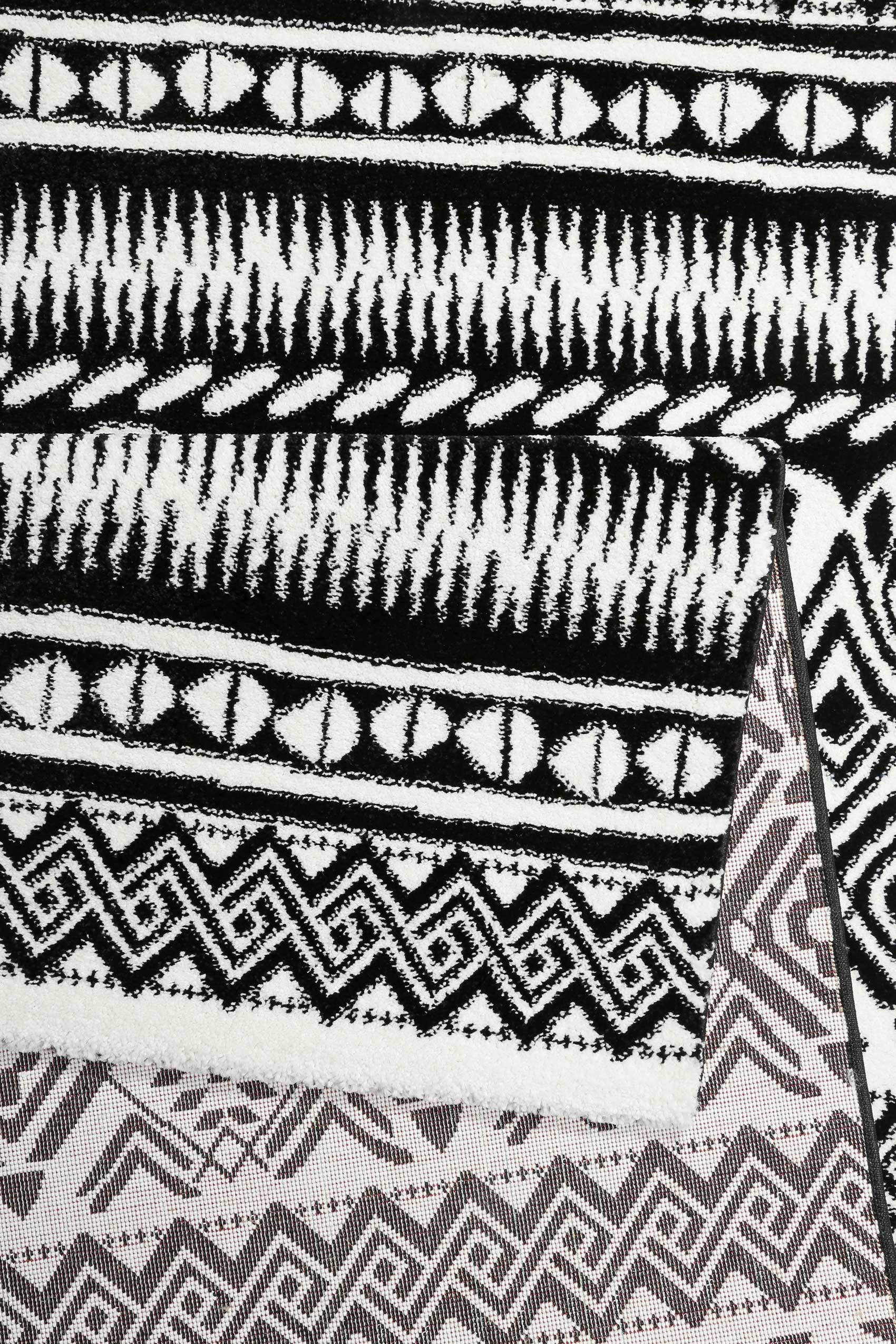 Esprit Teppich Schwarz Weiß Kurzflor » Black & White « - Ansicht 3