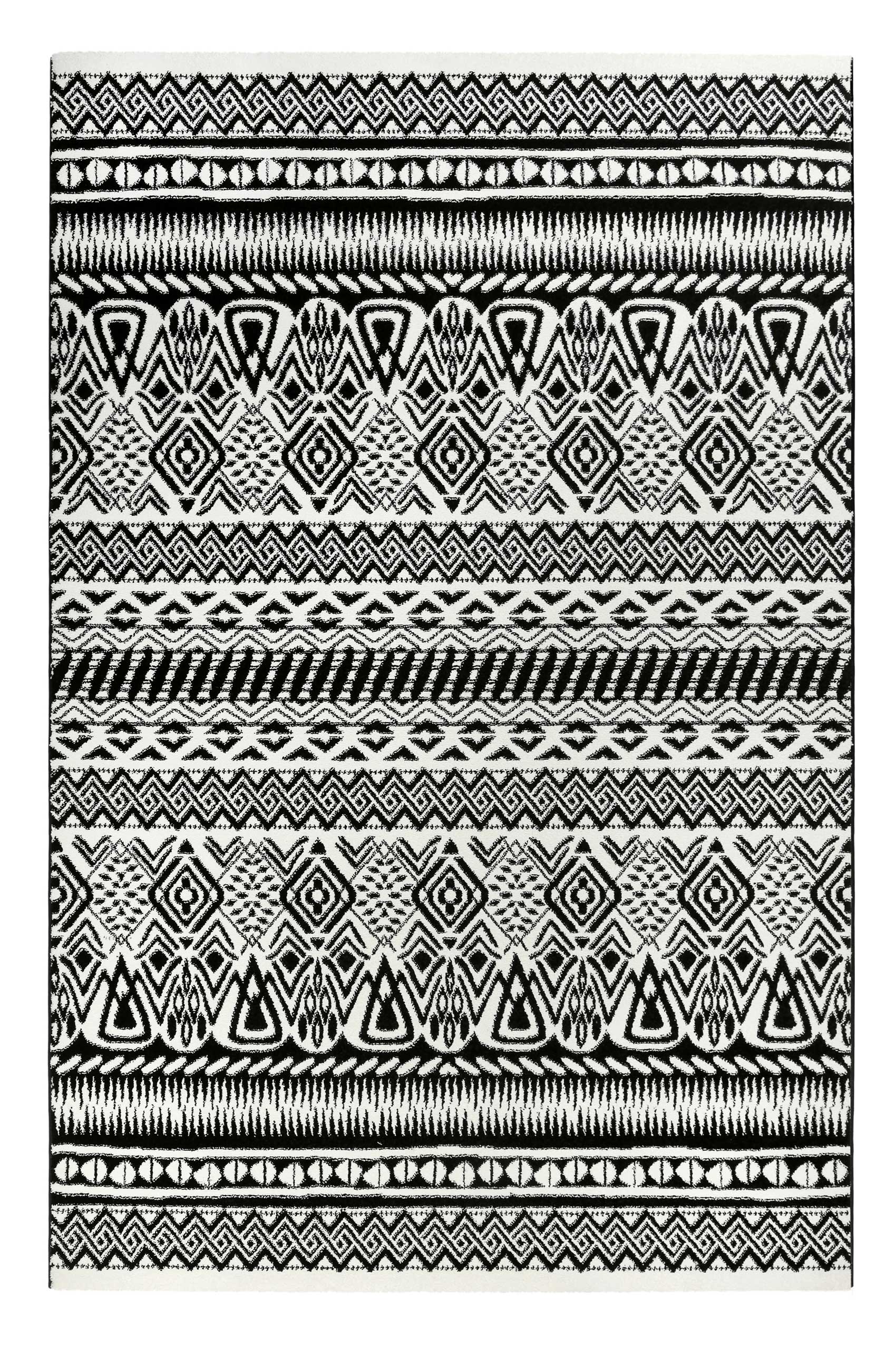 Esprit Teppich Schwarz Weiß Kurzflor » Black & White « - Ansicht 1