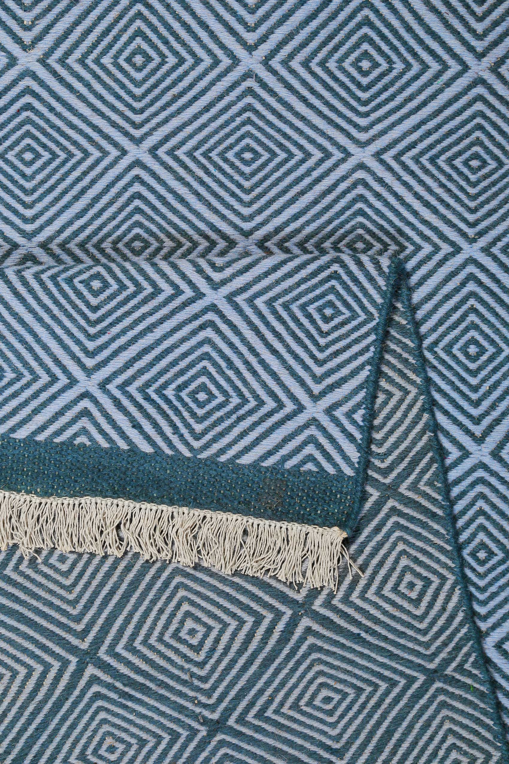 Esprit Handwebteppich Blau aus Wolle » Cairo « - Ansicht 3