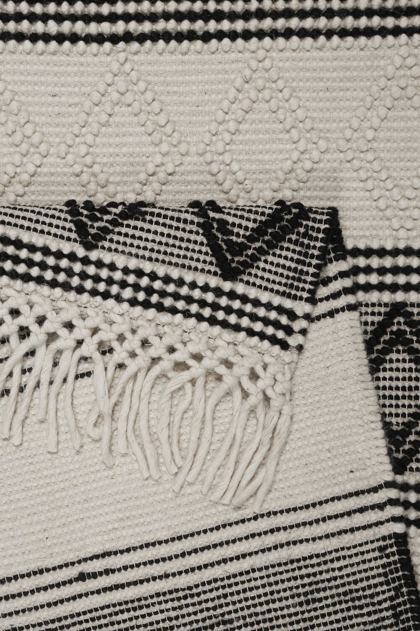 Esprit Teppich handgewebt Weiß Schwarz aus Wolle » Cara « - Ansicht 3