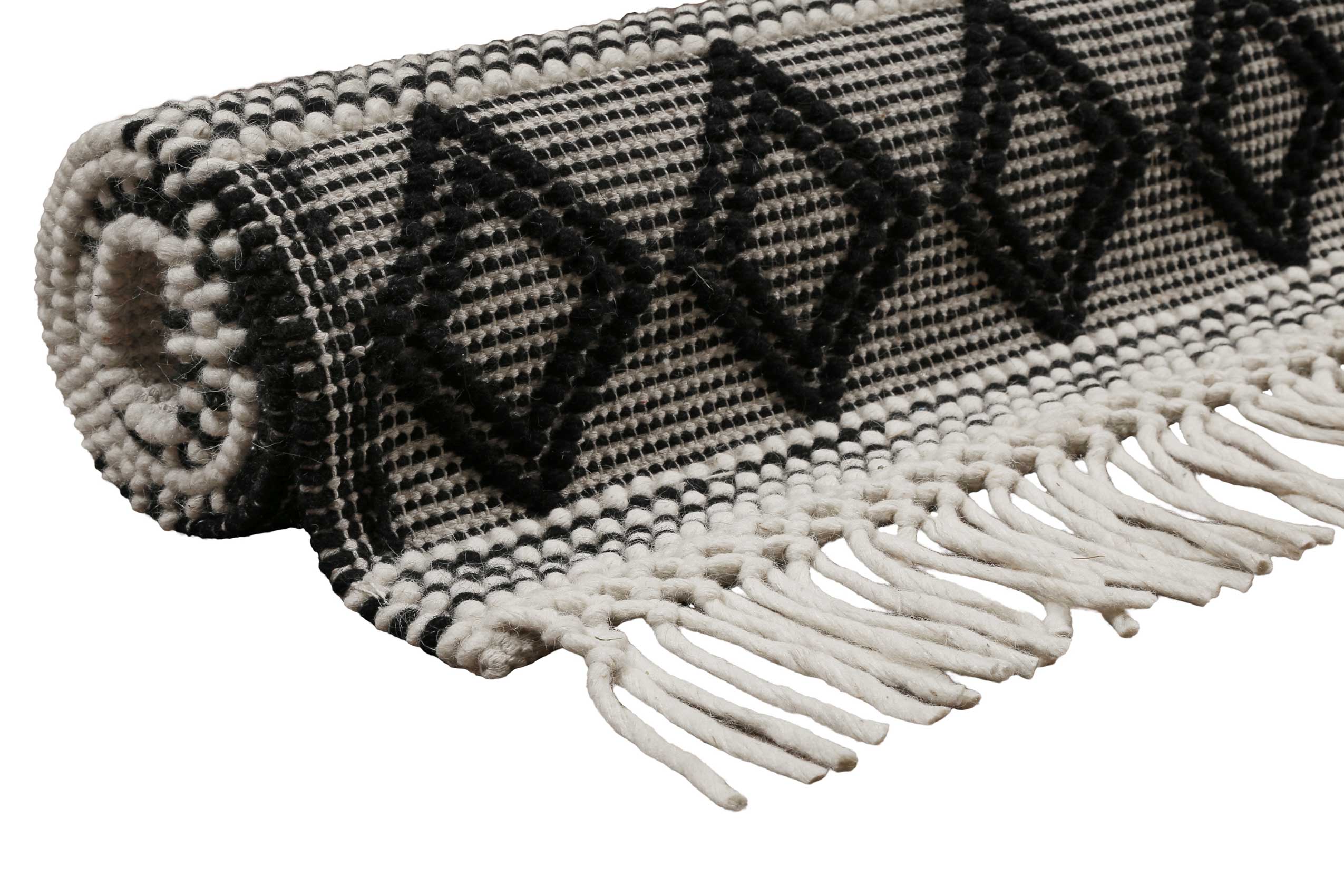 Esprit Teppich handgewebt Weiß Schwarz aus Wolle » Cara « - Ansicht 7