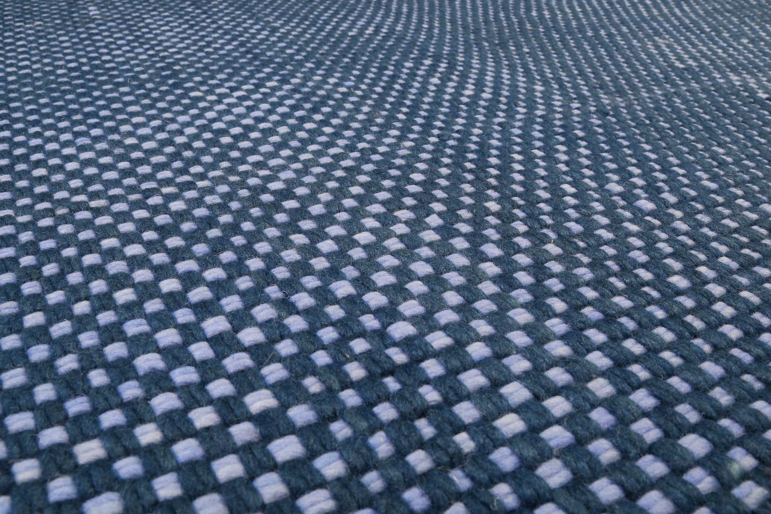 Esprit Handwebteppich Blau aus Wolle 