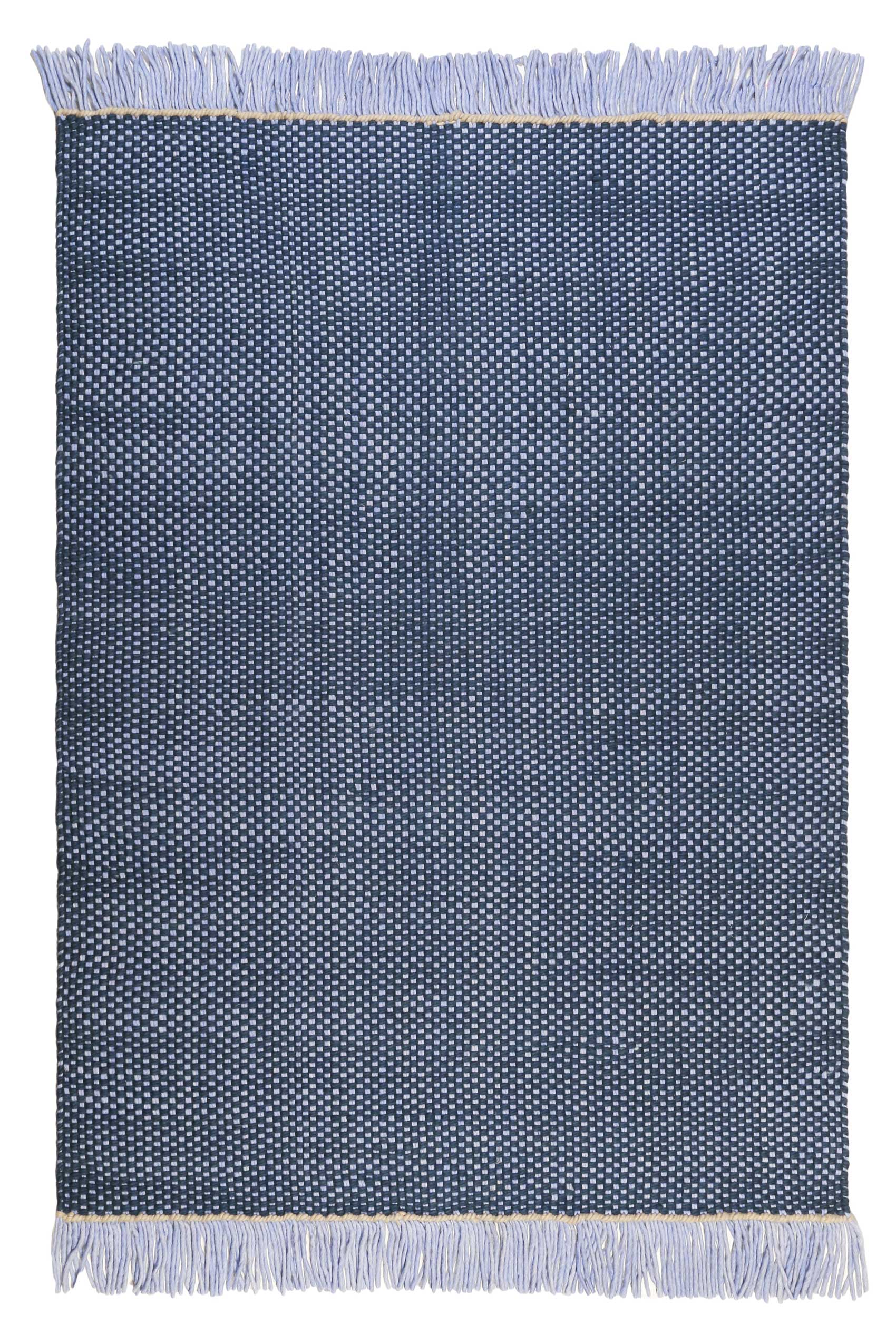 Esprit Handwebteppich Blau aus Wolle 
