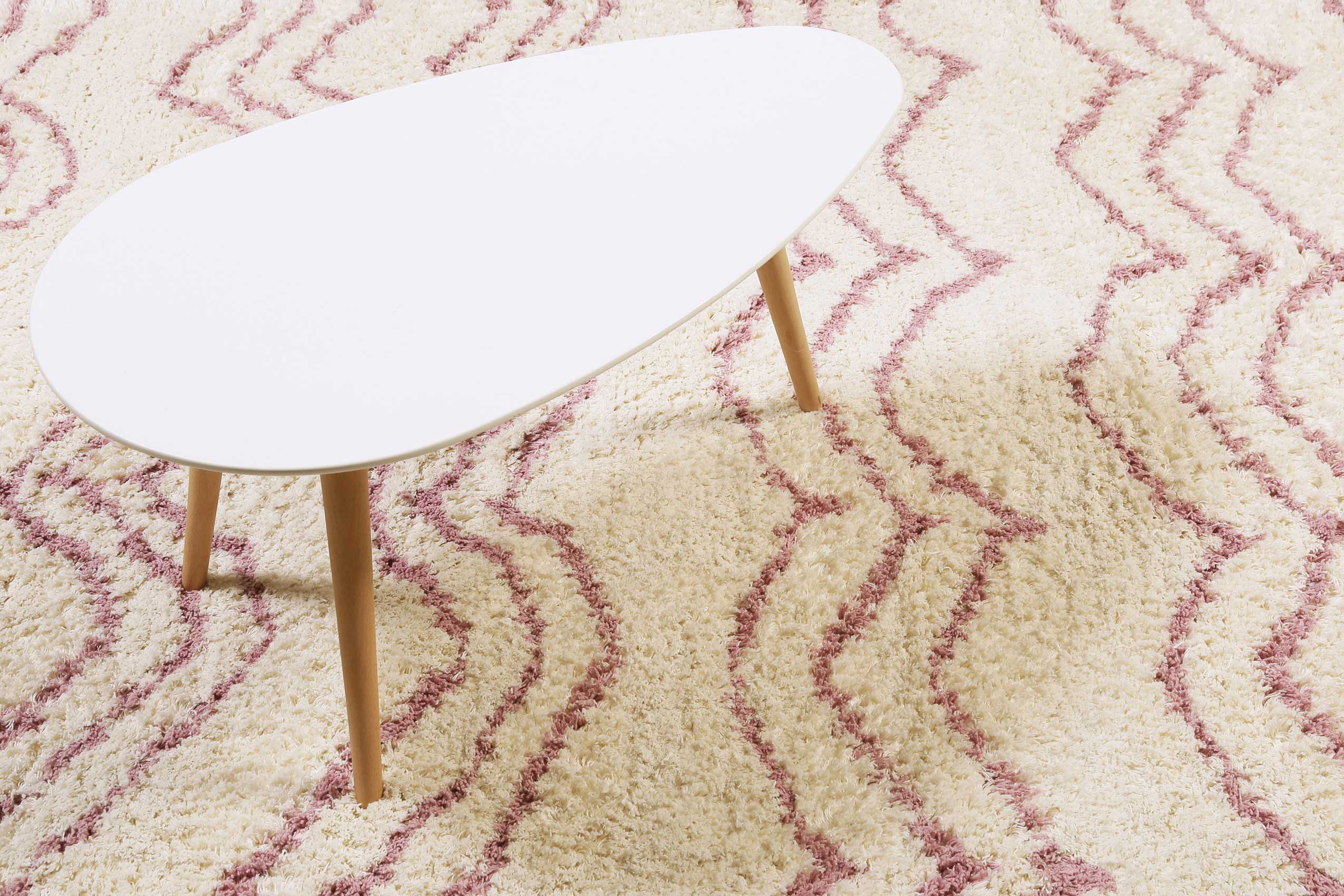 Esprit Handwebteppich Rund Beige Rosa aus Baumwolle » Circus « - Ansicht 6