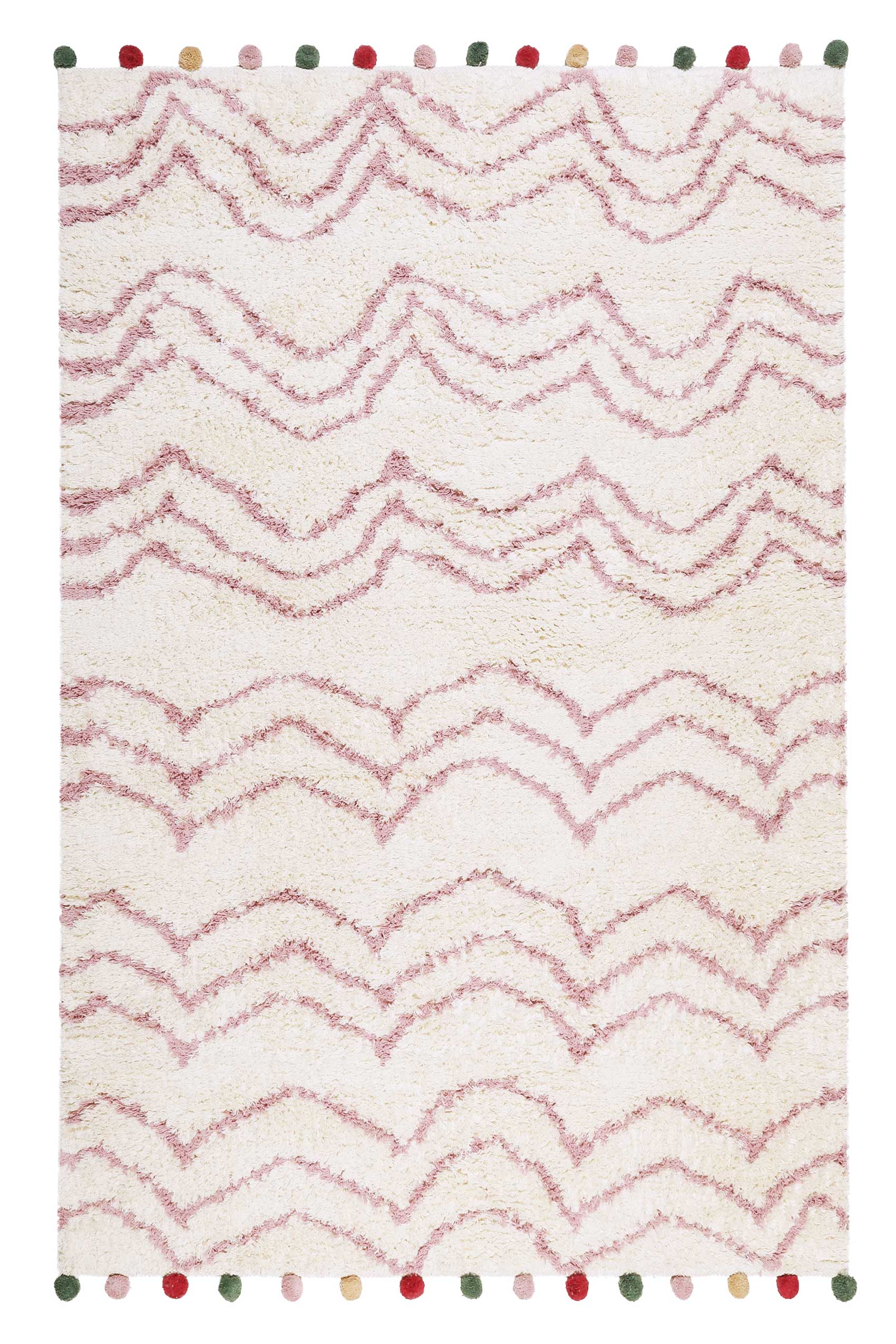 Esprit Handwebteppich Beige Rosa aus Baumwolle » Circus « - Ansicht 1