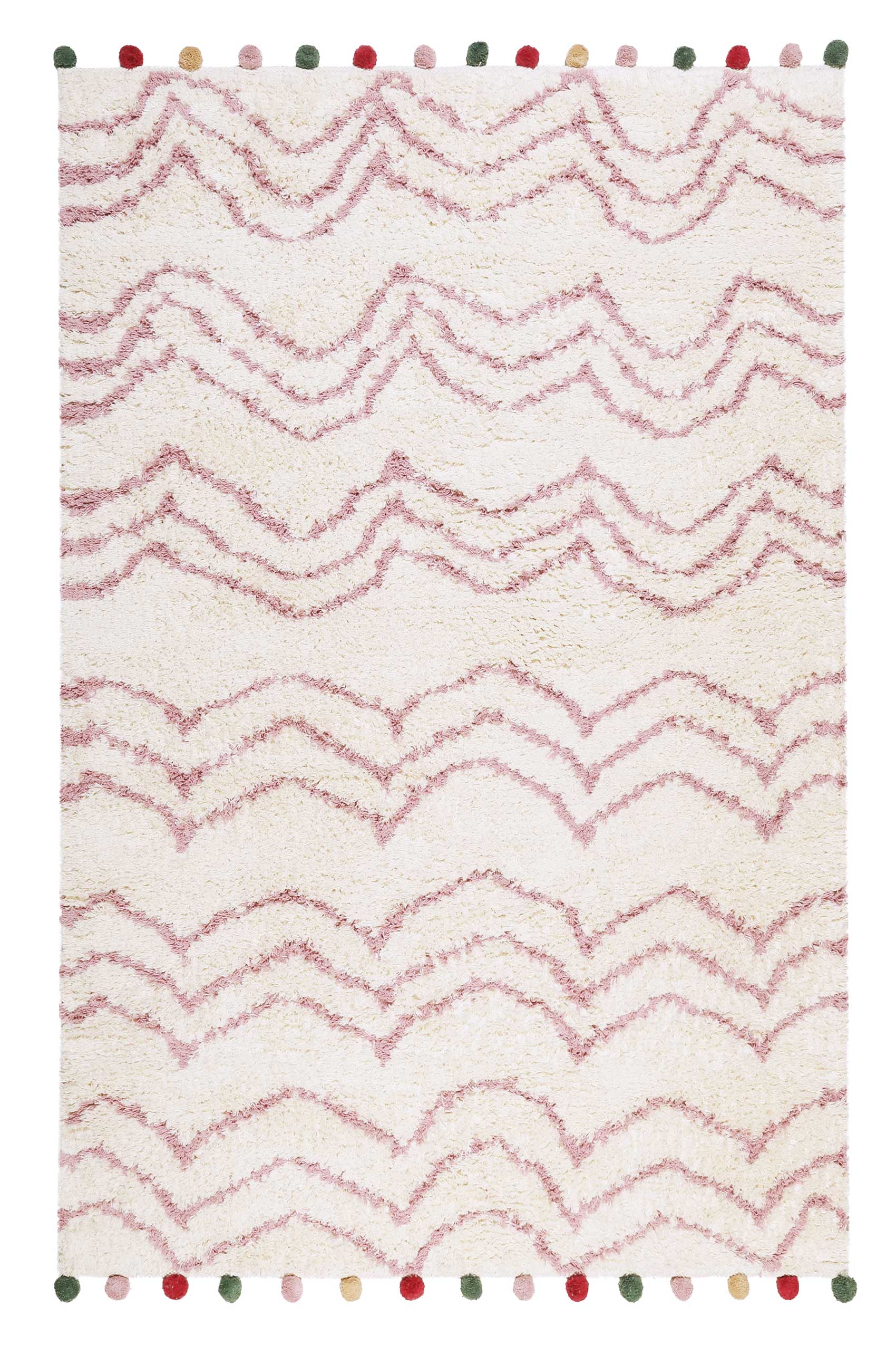 Esprit Handwebteppich Beige Rosa aus Baumwolle » Circus « - Ansicht 1