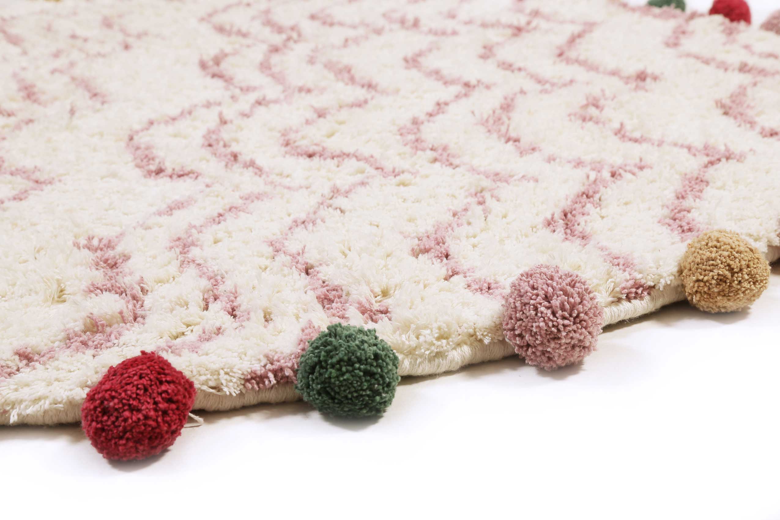 Esprit Handwebteppich Rund  Beige Rosa aus Baumwolle » Circus « - Ansicht 4