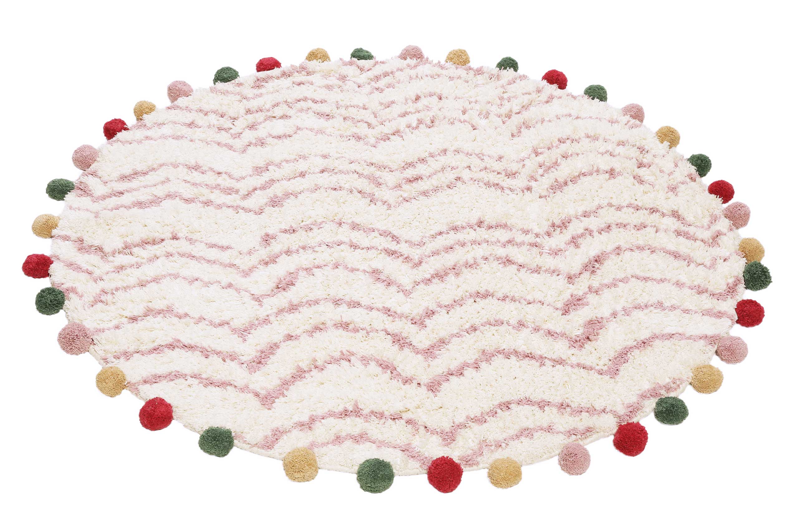 Esprit Handwebteppich Rund  Beige Rosa aus Baumwolle » Circus « - Ansicht 2