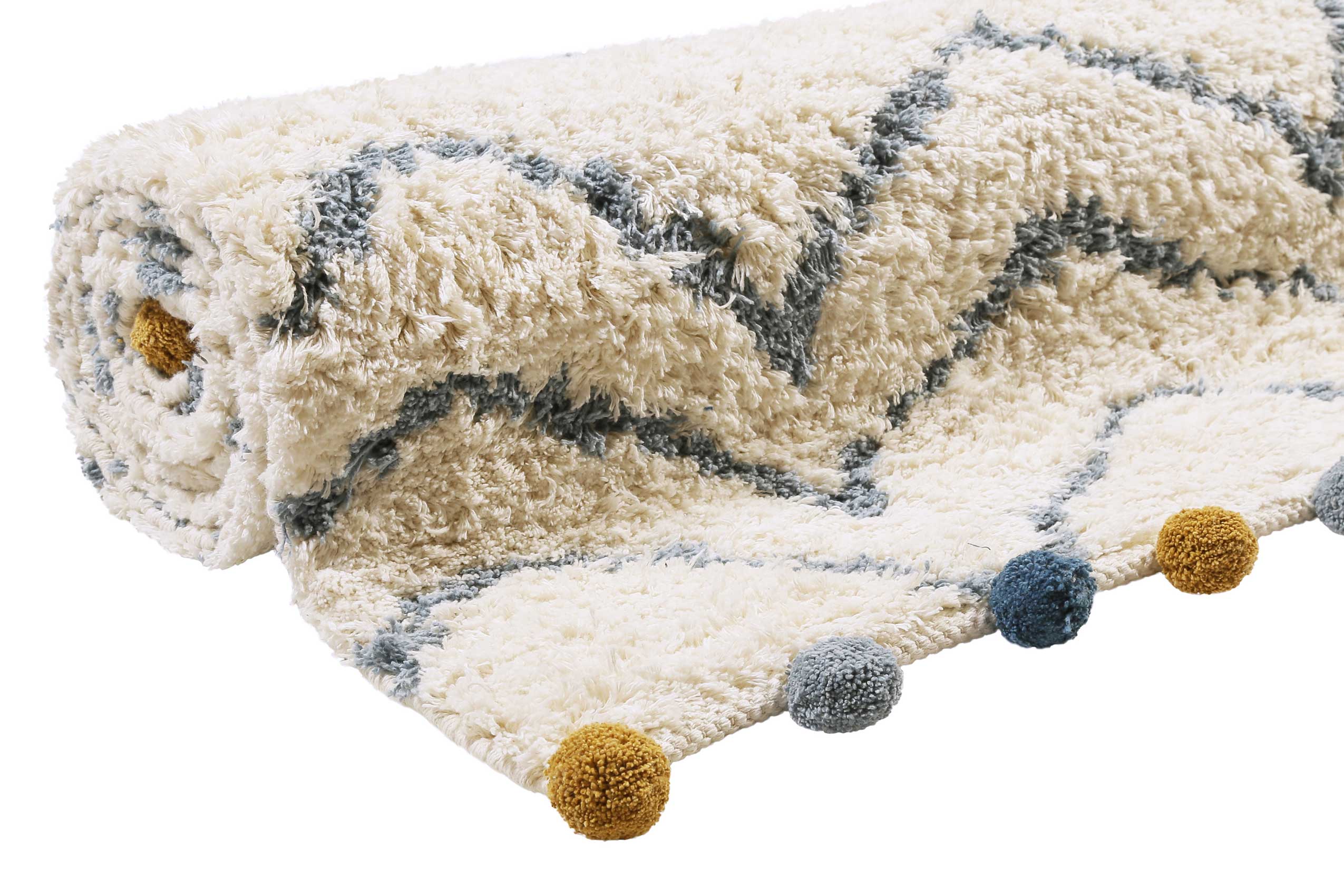 Esprit Handwebteppich Beige Blau aus Baumwolle » Circus « - Ansicht 8