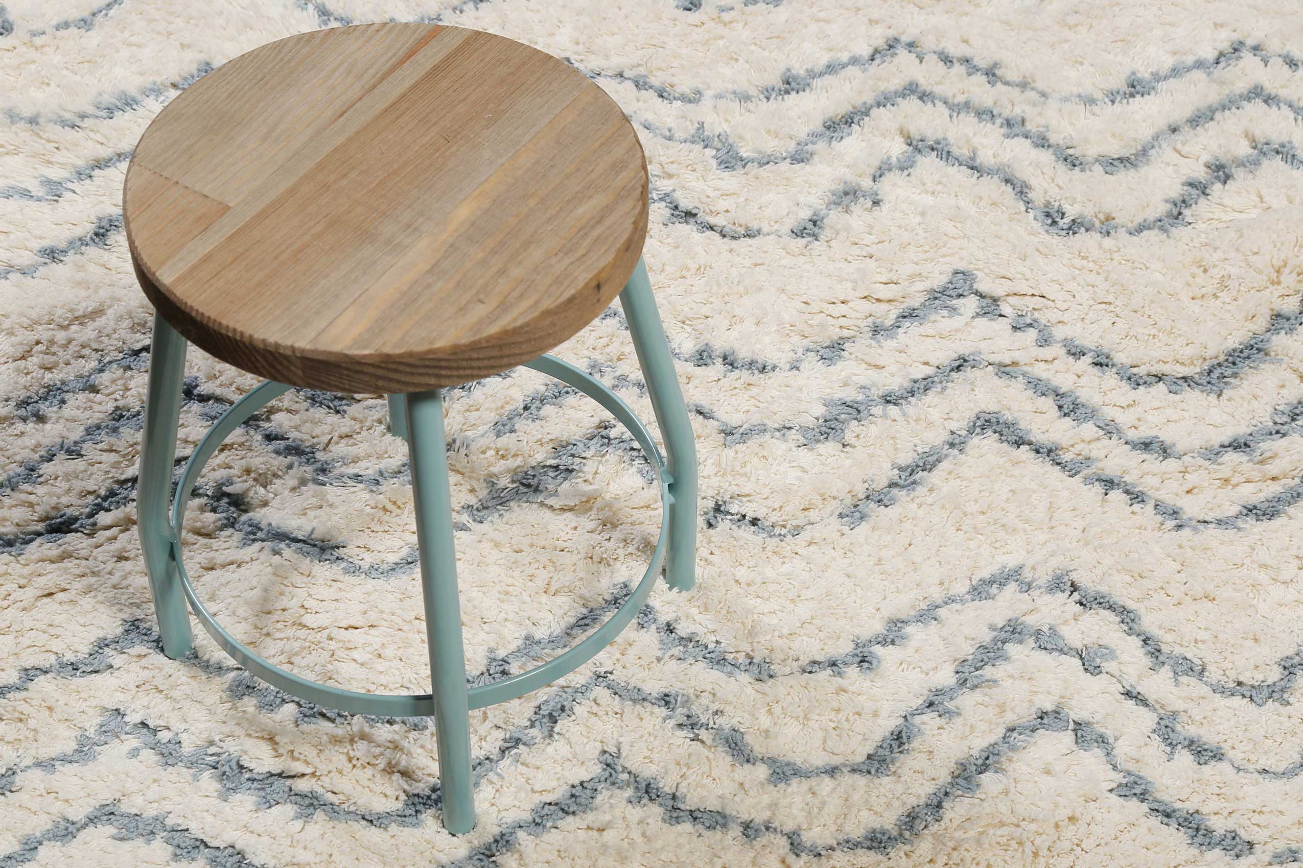 Esprit Handwebteppich Rund Beige Blau aus Baumwolle » Circus « - Ansicht 6