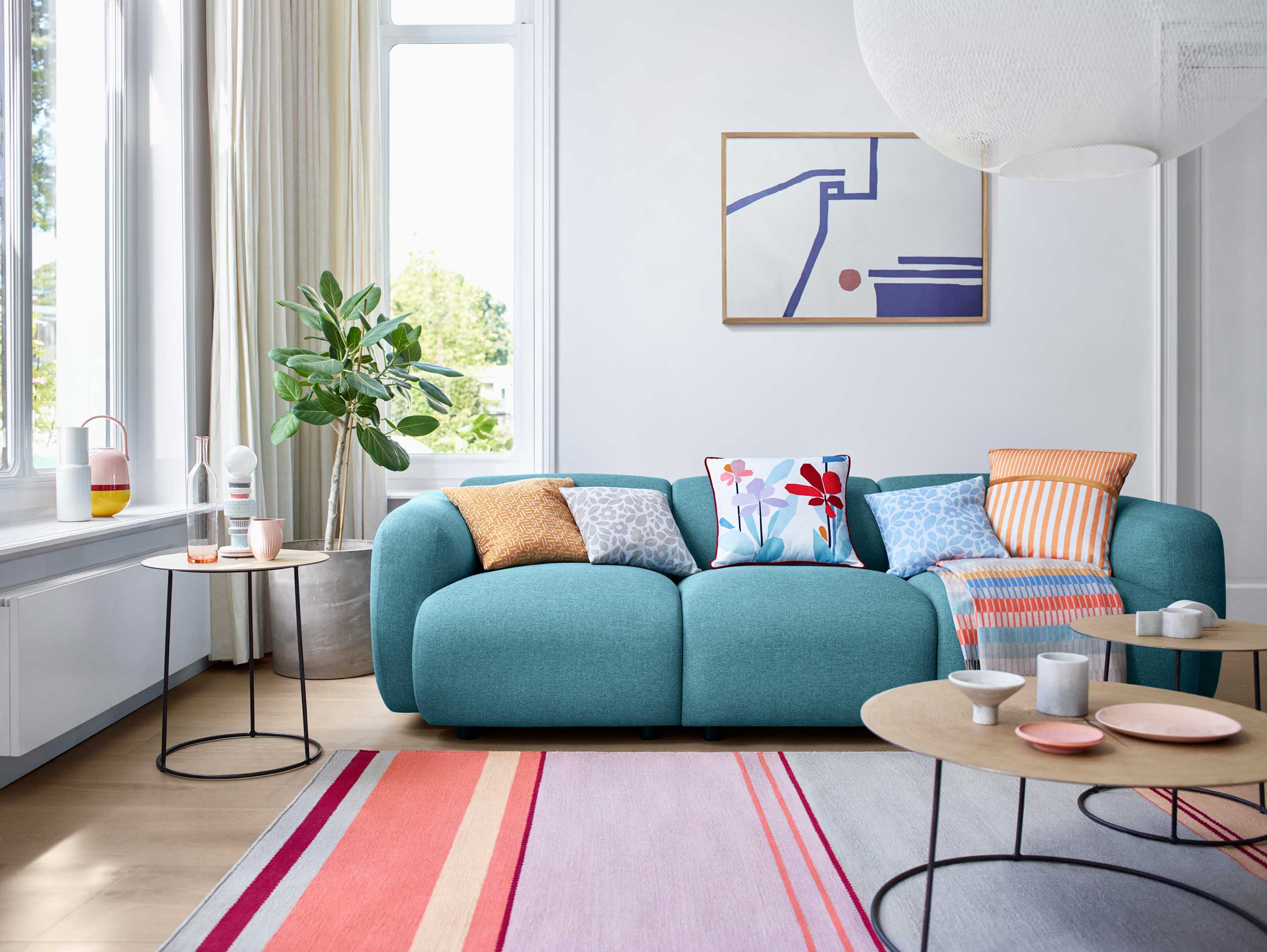 Esprit Teppich Grau Rosa Orange Kurzflor » Cleft « - Ansicht 8
