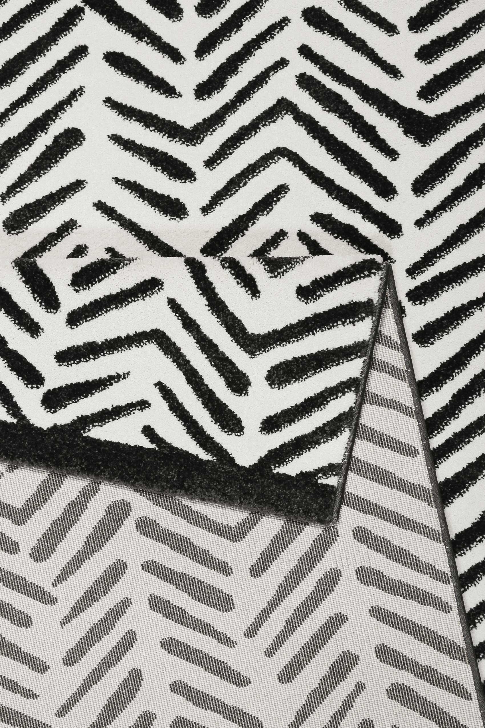 Esprit Teppich Weiß Schwarz Kurzflor » Congo « - Ansicht 3
