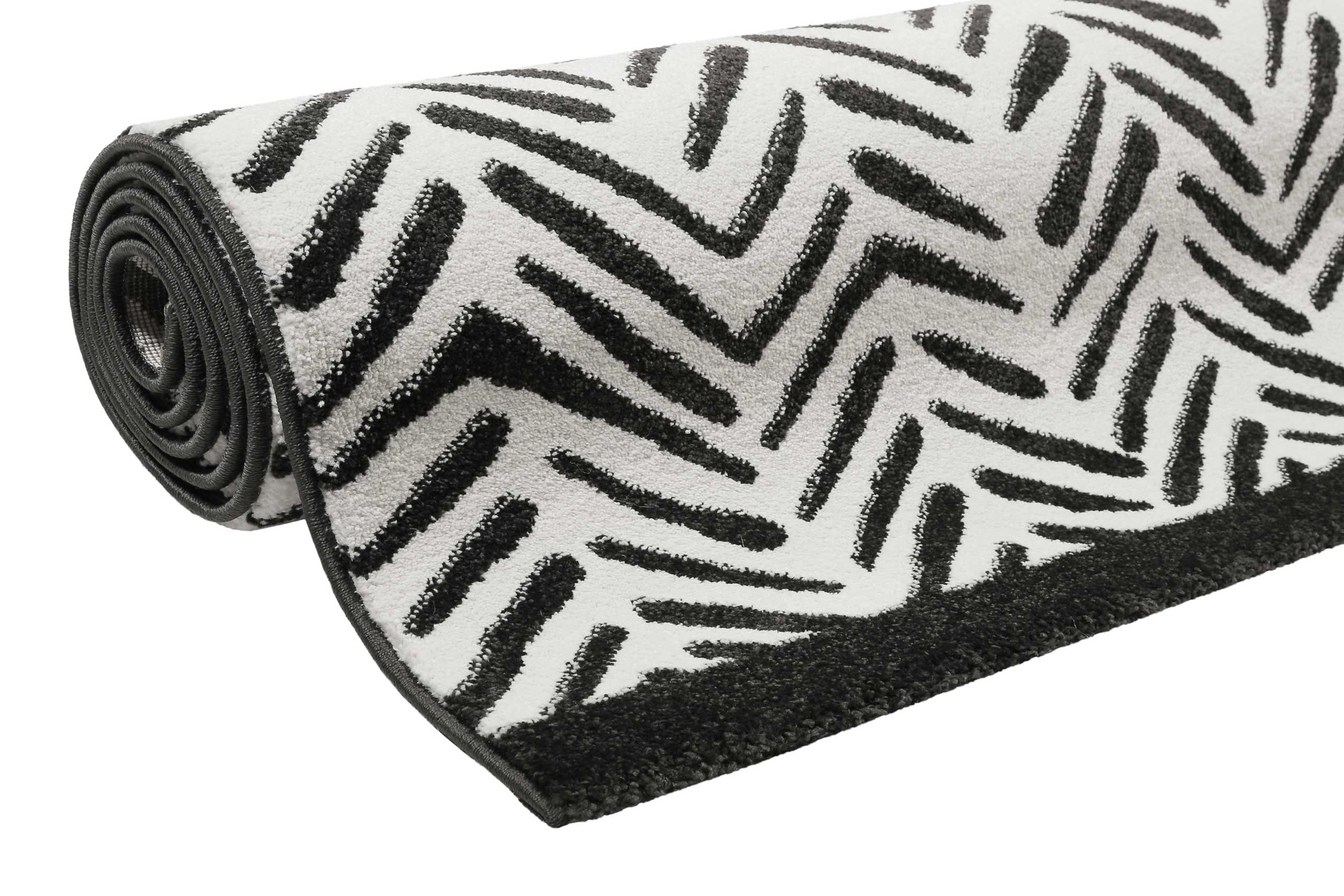 Esprit Teppich Weiß Schwarz Kurzflor 