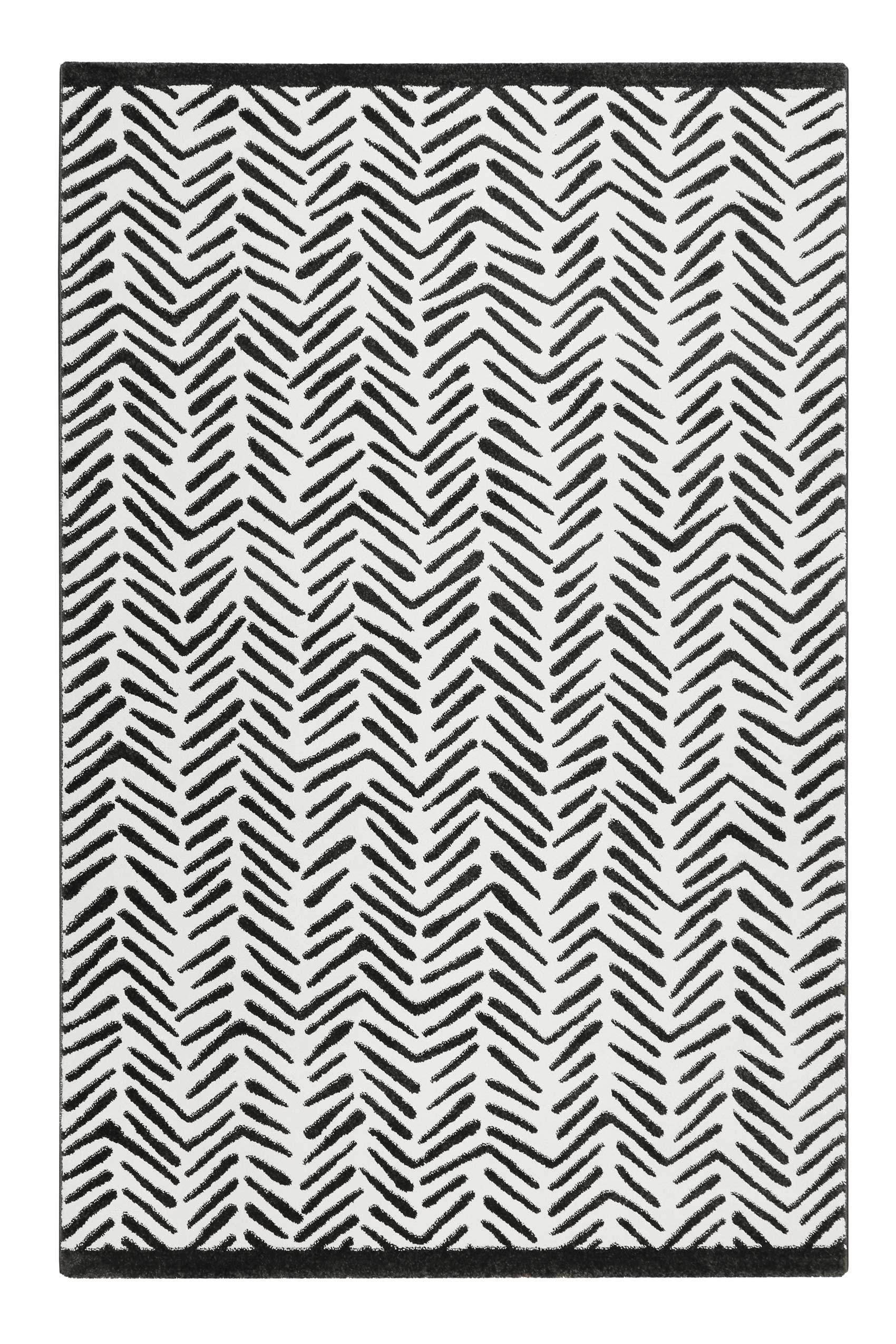 Esprit Teppich Weiß Schwarz Kurzflor 