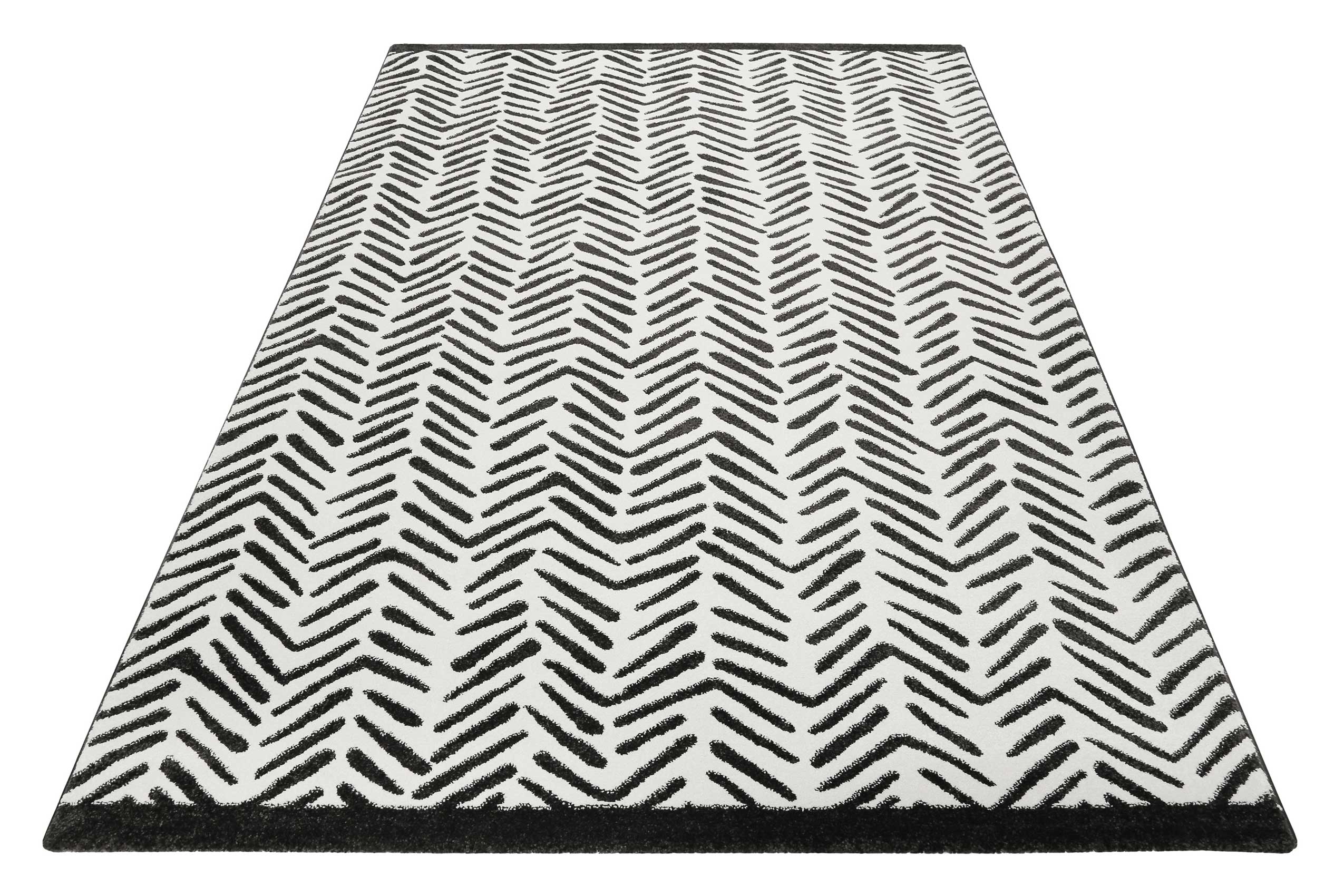 Esprit Teppich Weiß Schwarz Kurzflor 