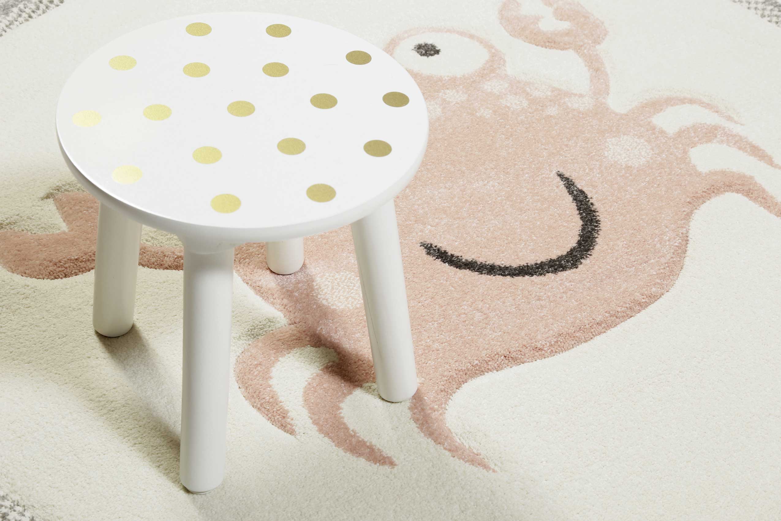 Esprit Kinderteppich Creme Weiß Rosa 