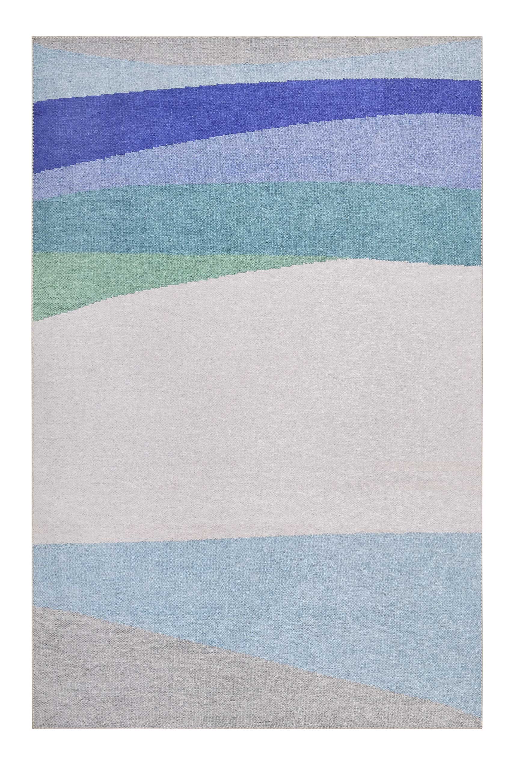 Esprit Teppich Blau Grauweiß Grün » Curves « - Ansicht 1