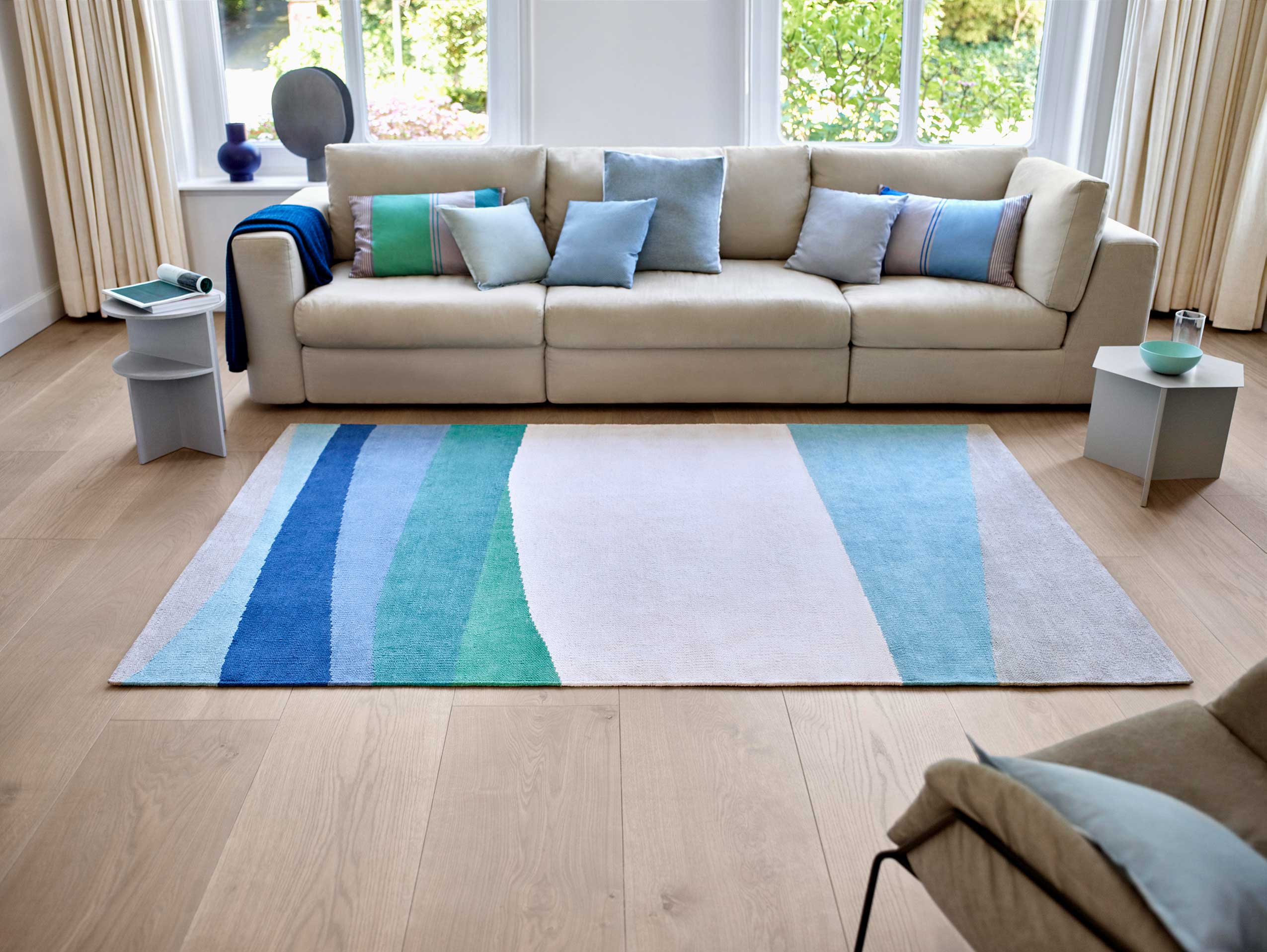 Esprit Teppich Blau Grauweiß Grün » Curves « - Ansicht 8