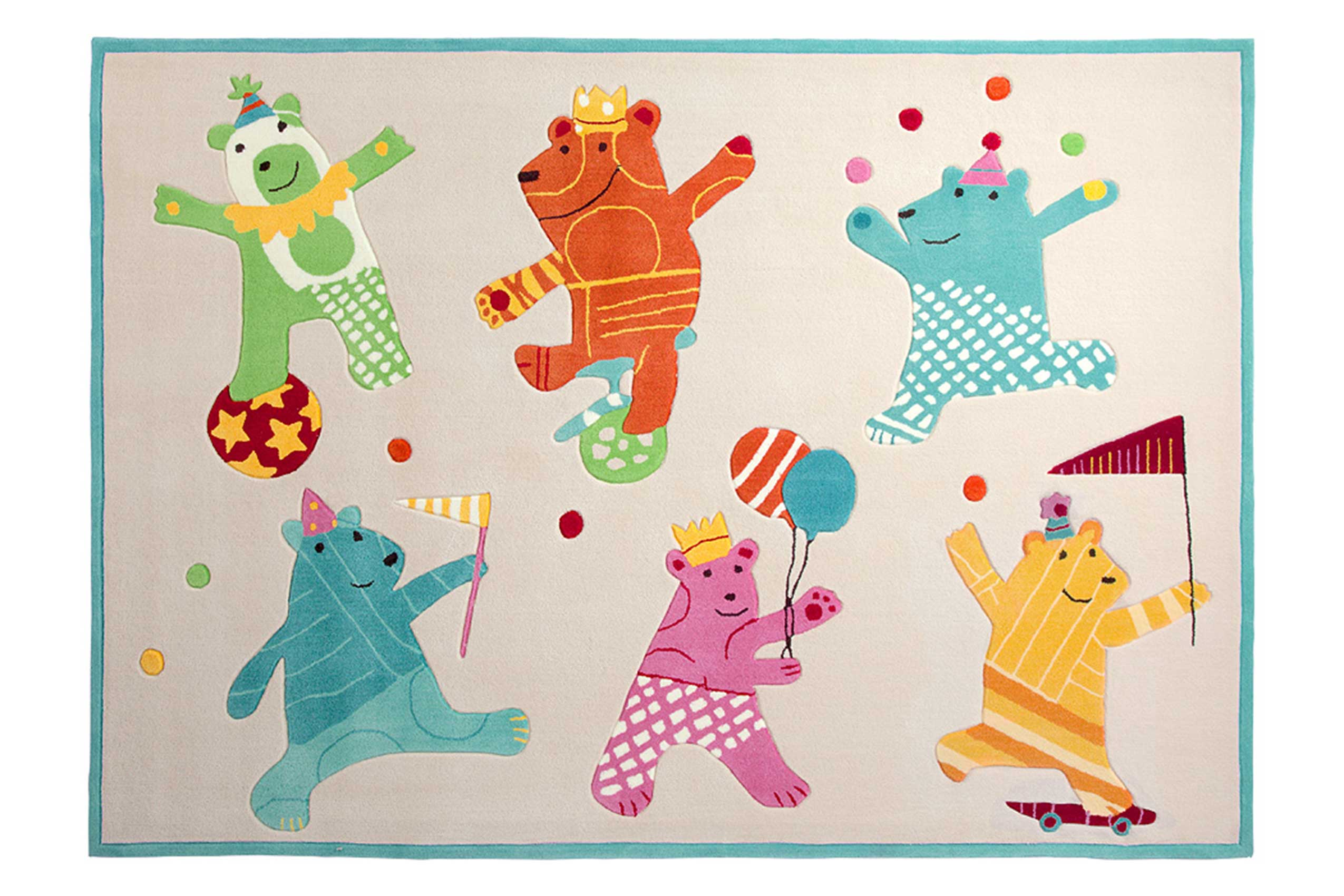 Esprit Kinderteppich Beige Bunt Kurzflor » Dancing Bears « - Ansicht 1