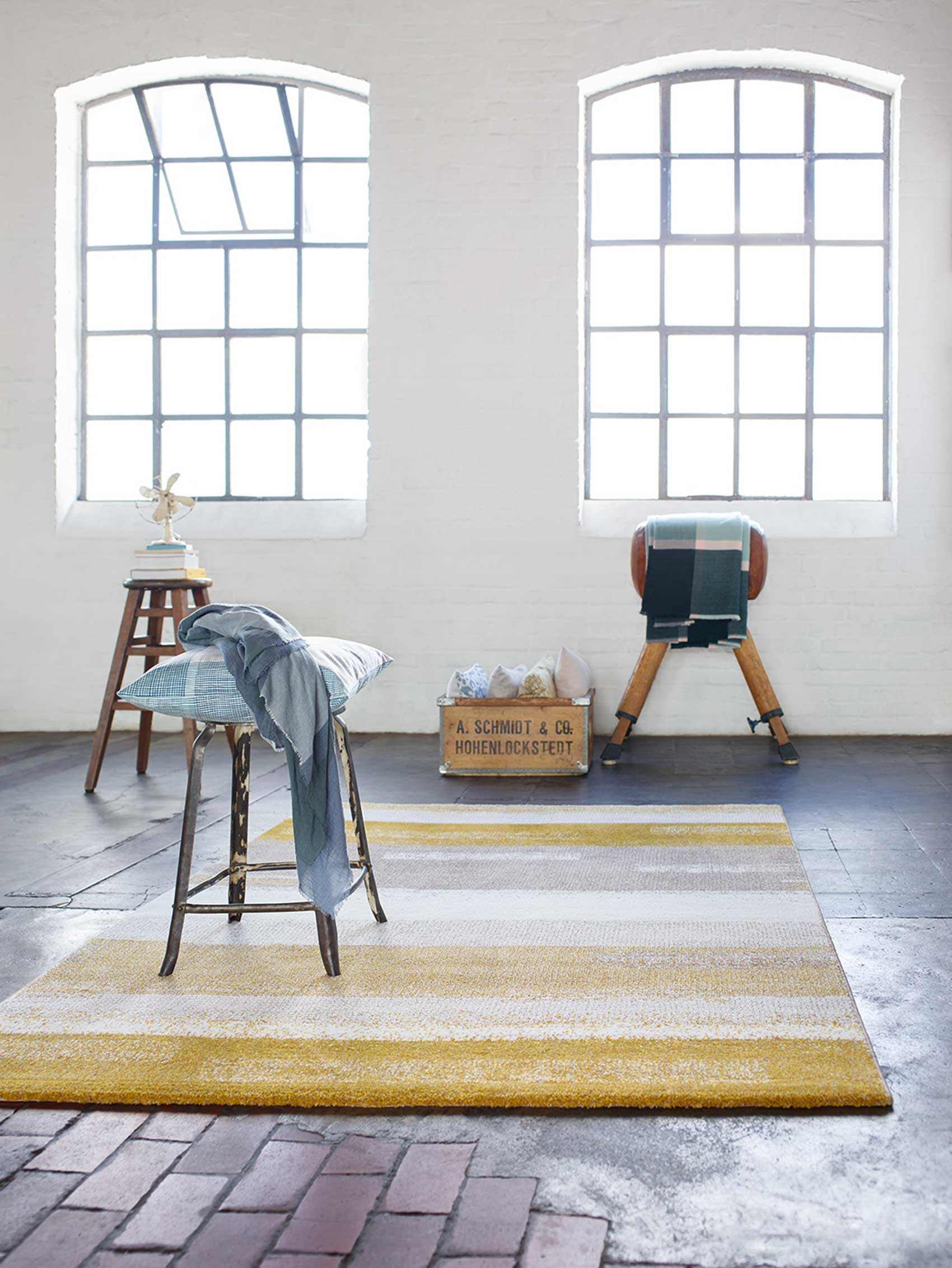 Esprit Teppich Senfgelb Beige Kurzflor 