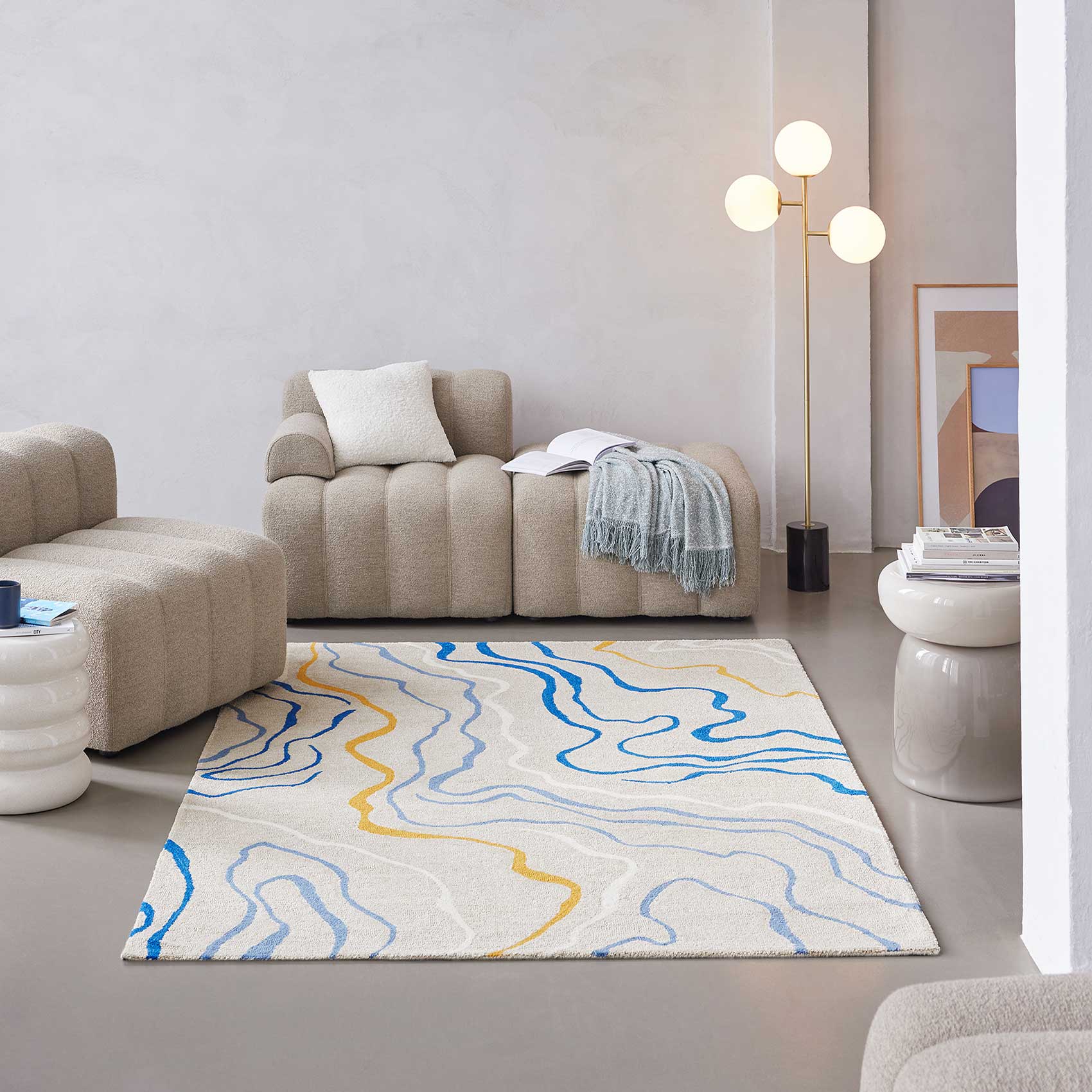 Esprit Kurzflor Teppich Creme Beige 