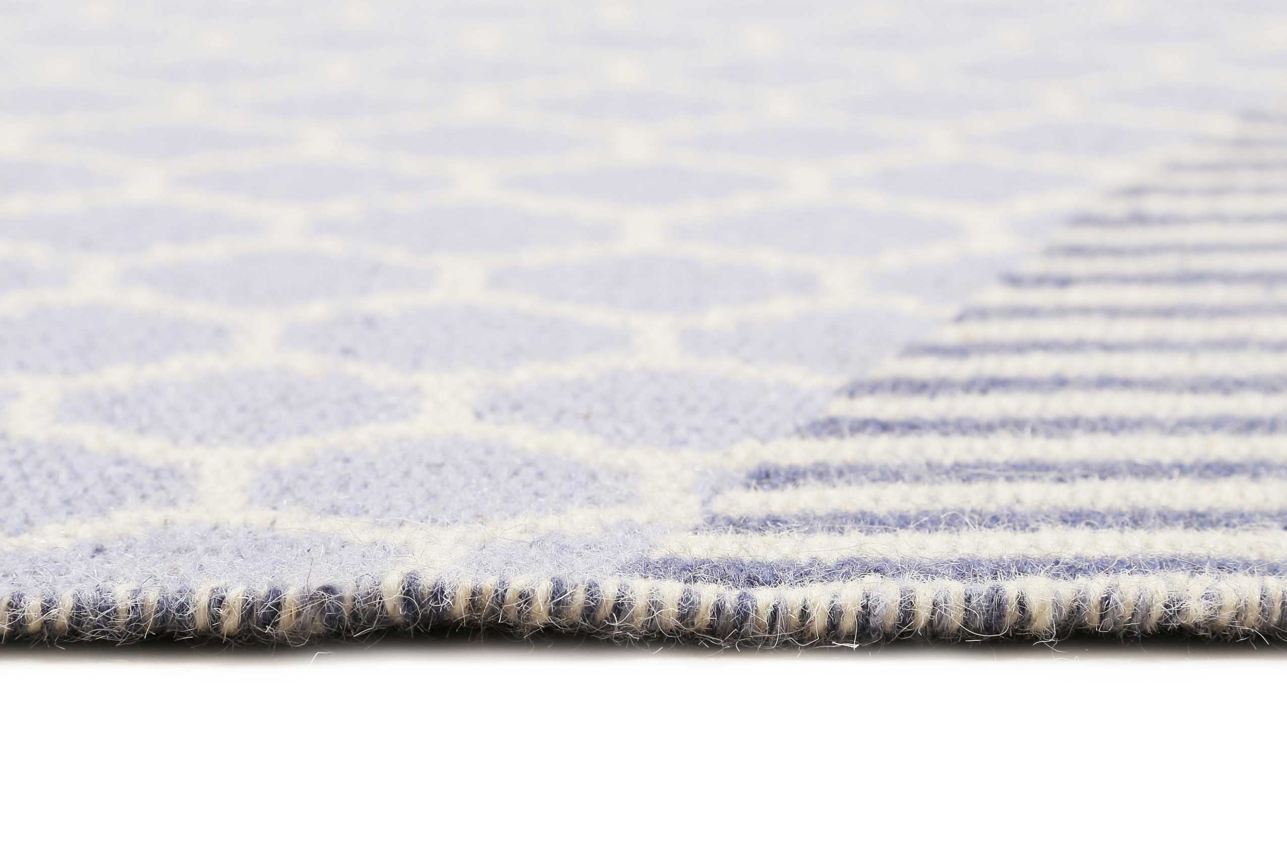 Esprit Kelim Teppich Hellblau aus Wolle 