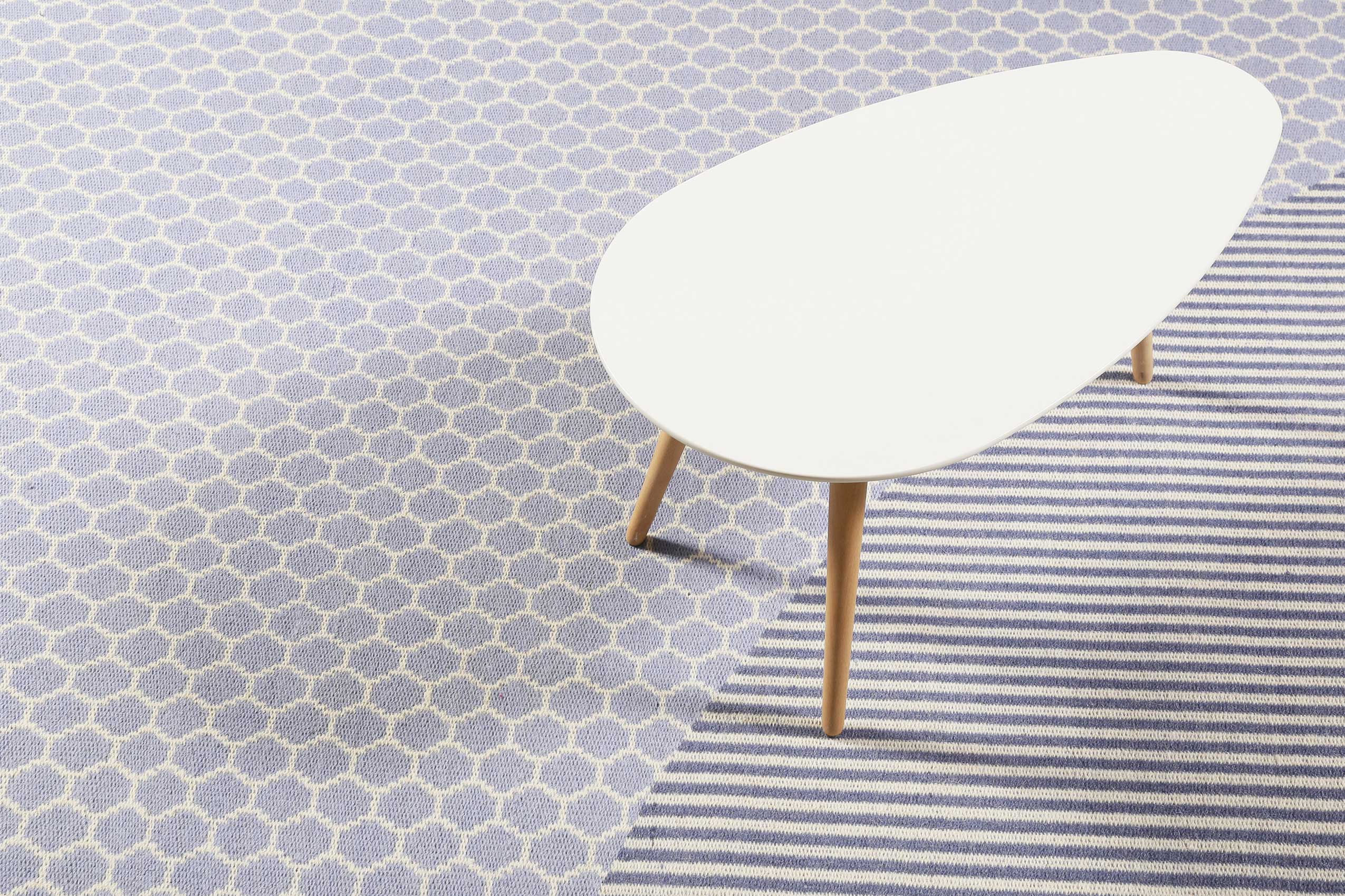 Esprit Kelim Teppich Hellblau aus Wolle 