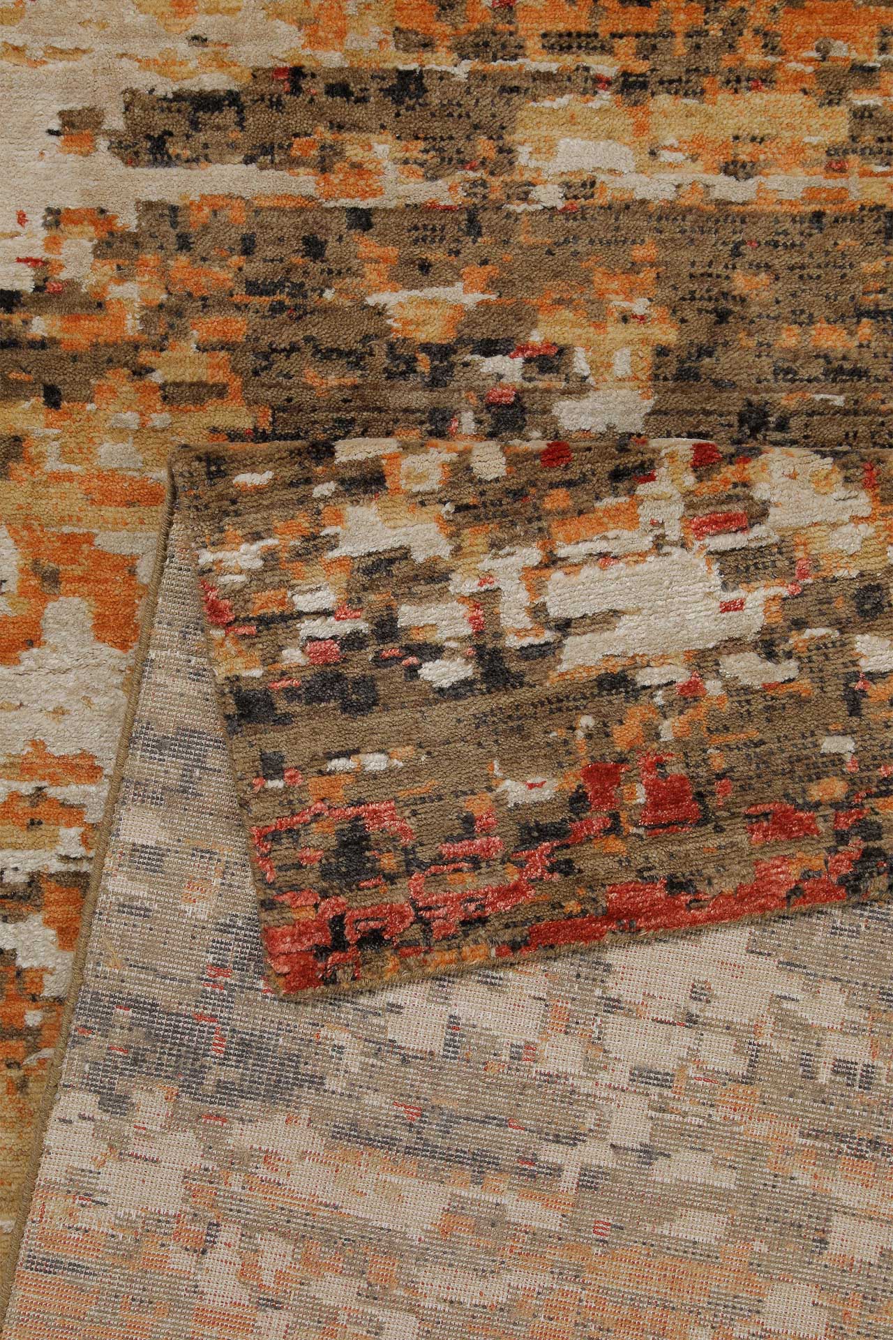 Esprit Kurzflor Teppich Orange aus Wolle 