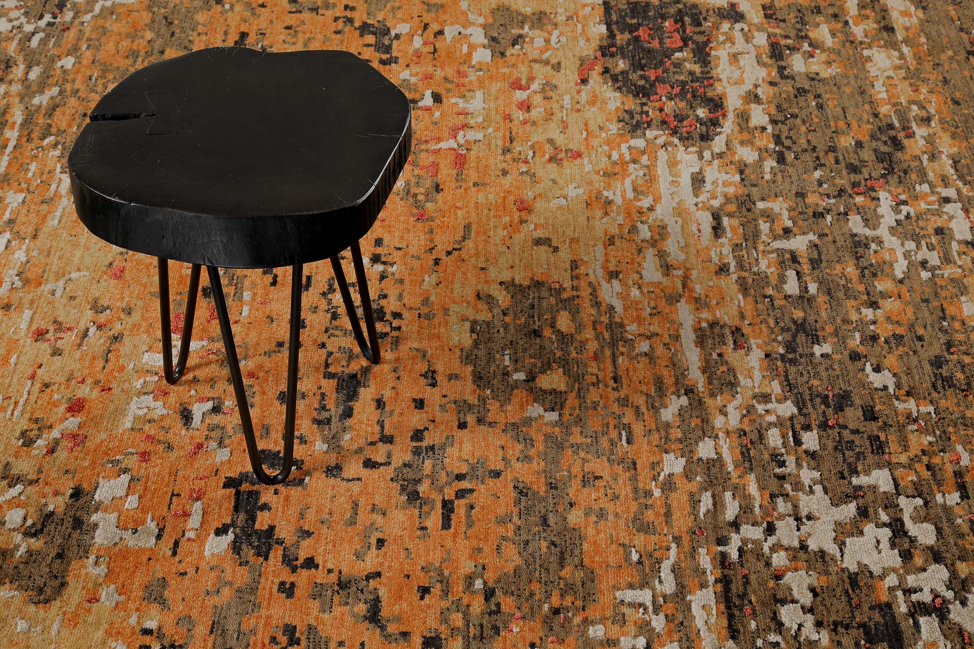 Esprit Kurzflor Teppich Orange aus Wolle 
