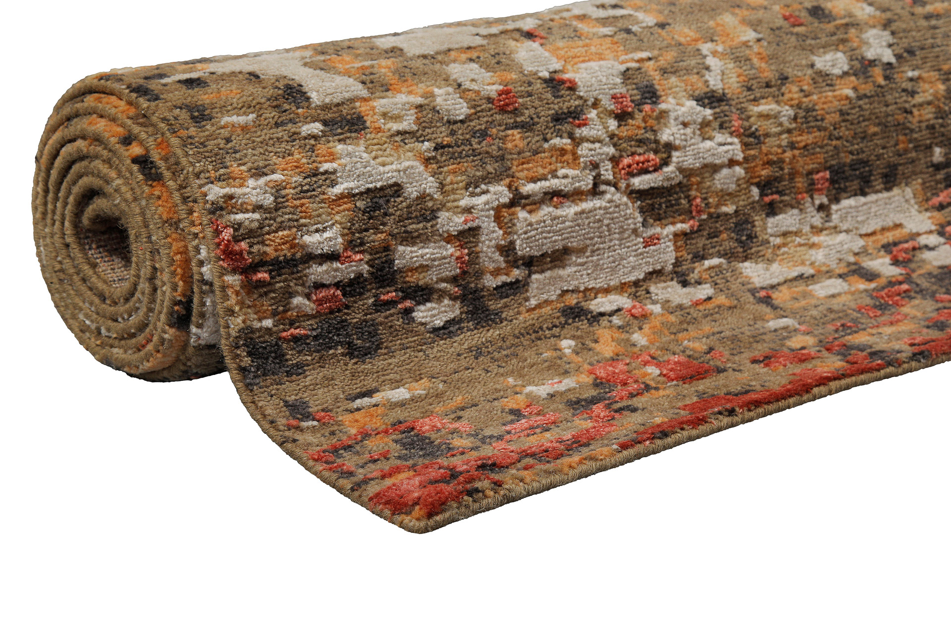 Esprit Kurzflor Teppich Orange aus Wolle 