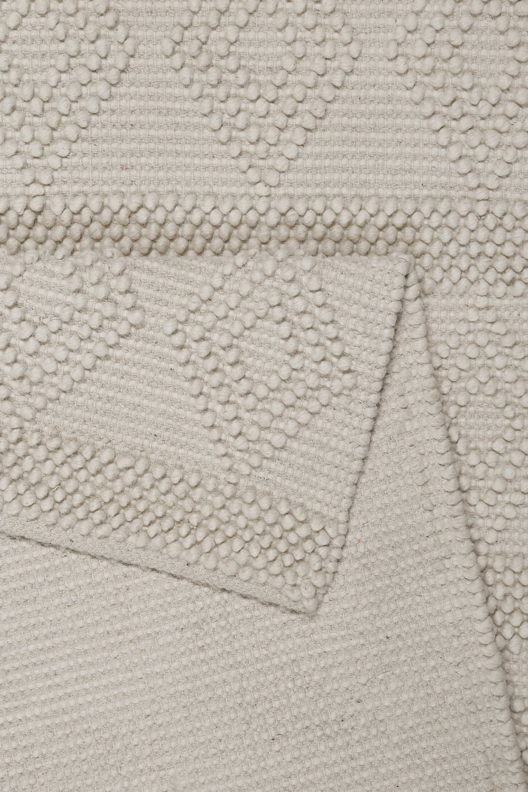 Esprit Teppich handgewebt Creme Weiß aus Wolle 