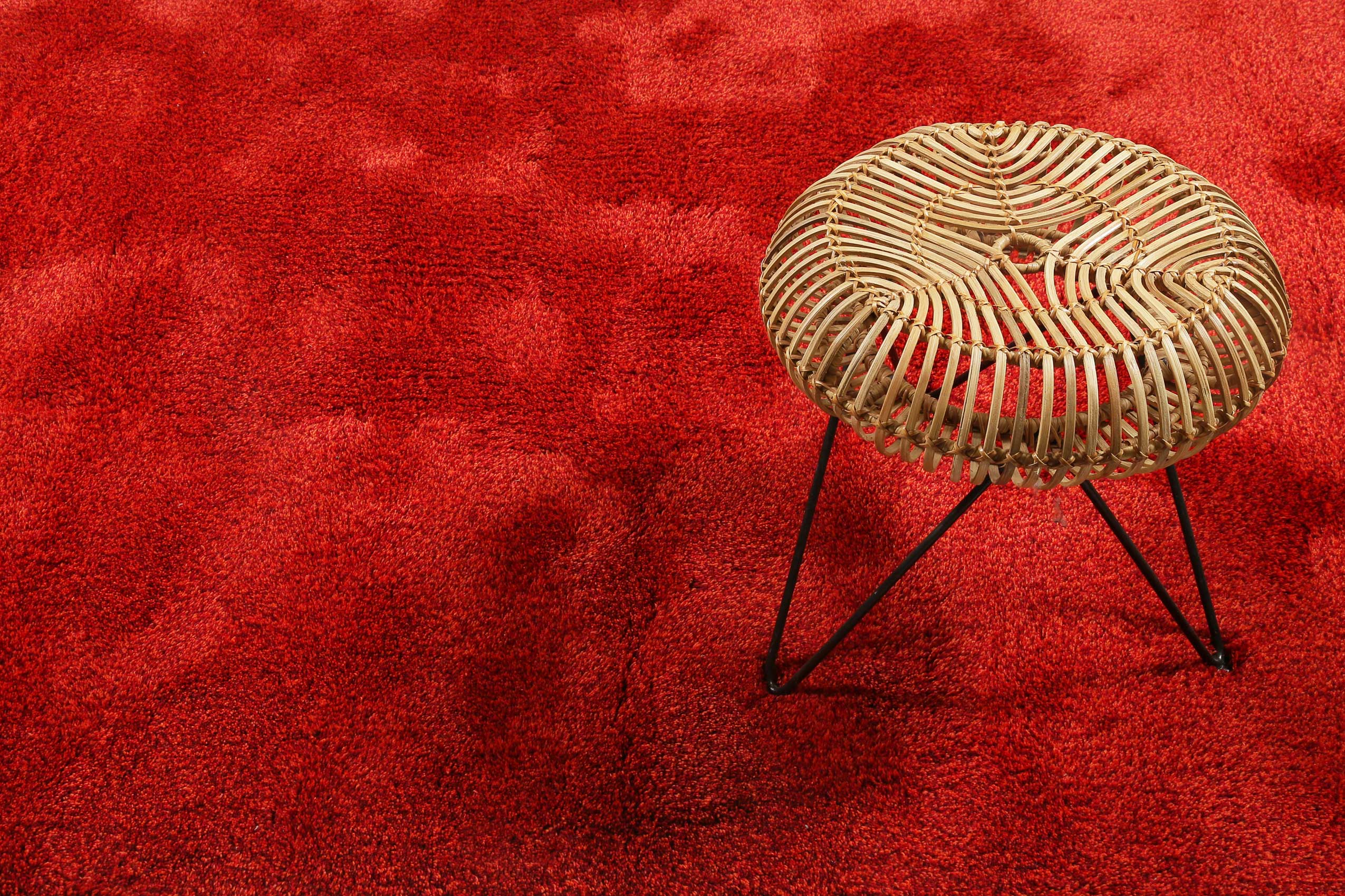 Esprit Wollteppich Rot meliert Hochflor 