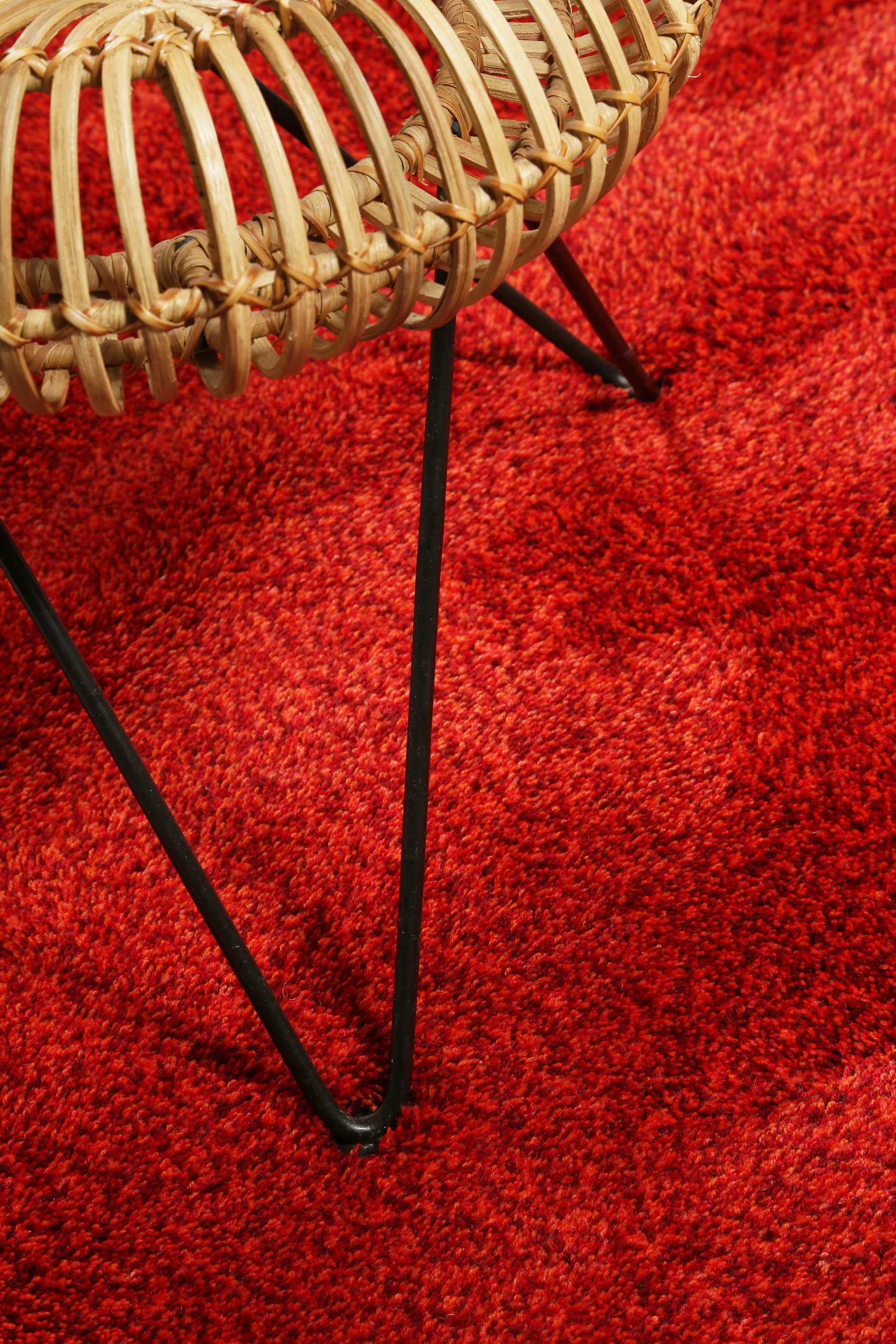 Esprit Wollteppich Rot meliert Hochflor 
