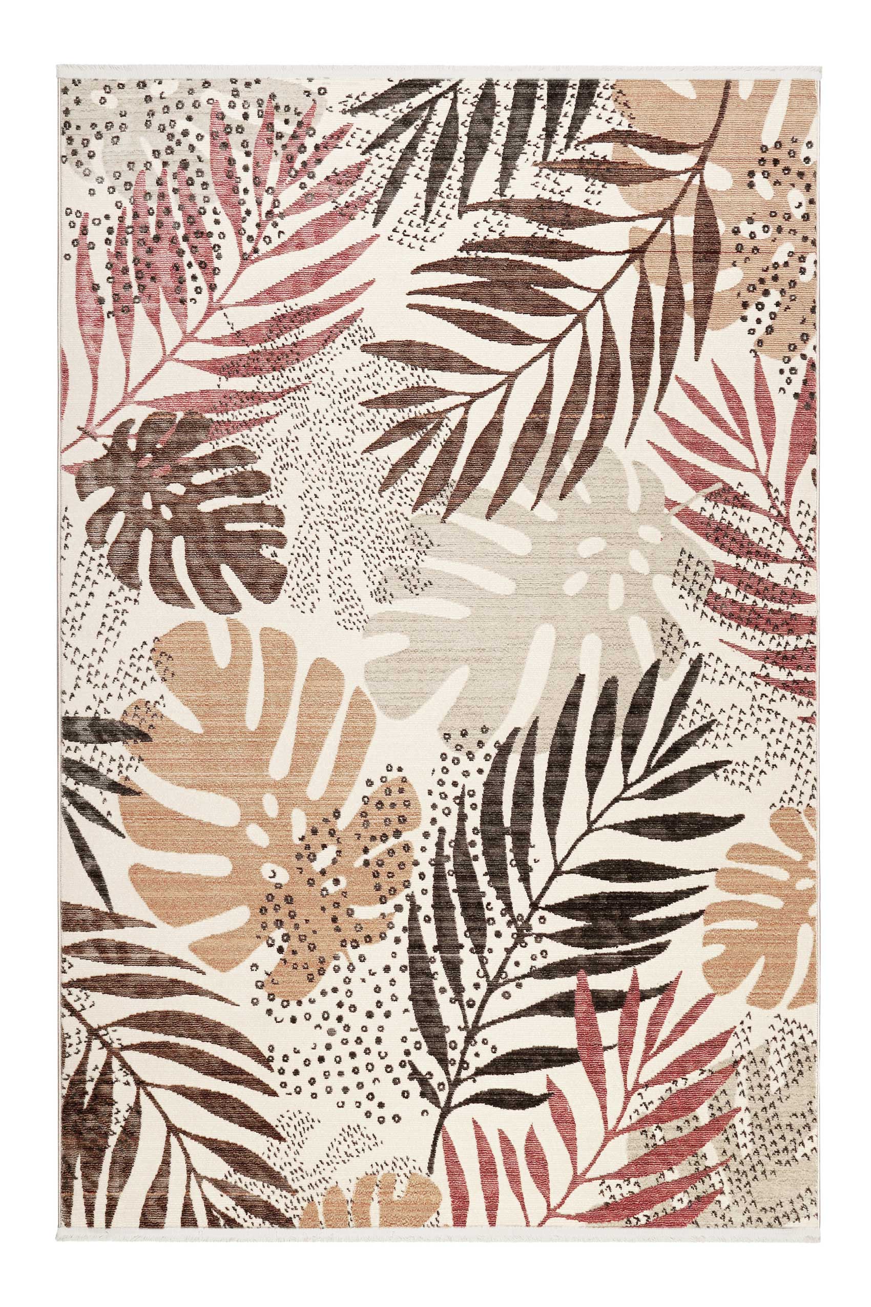Esprit Teppich beige braun rot  Kurzflor » Florence « - Ansicht 1